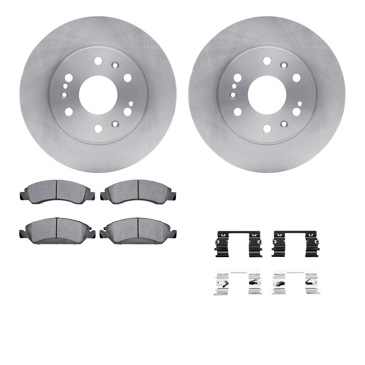6512-48314 Brake Rotors w/5000 Advanced Brake Pads Kit with Hardware, 2005-2020 GM, Position: Front