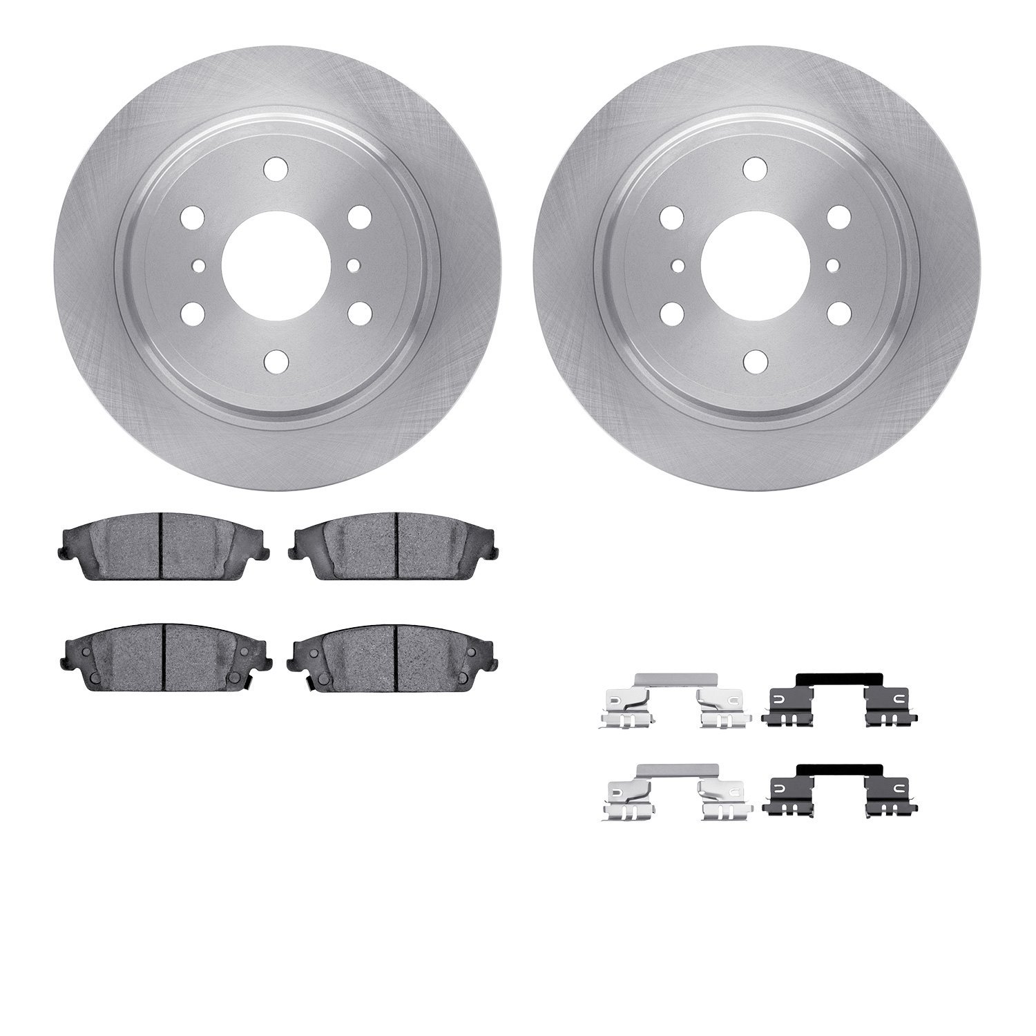 6512-48332 Brake Rotors w/5000 Advanced Brake Pads Kit with Hardware, 2014-2020 GM, Position: Rear