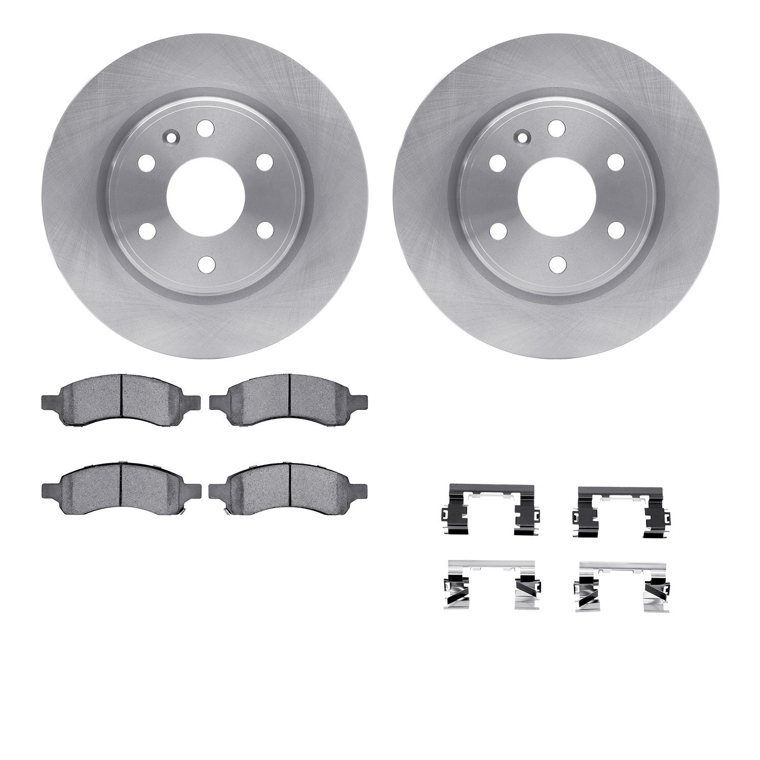 6512-48339 Brake Rotors w/5000 Advanced Brake Pads Kit with Hardware, 2007-2017 GM, Position: Front