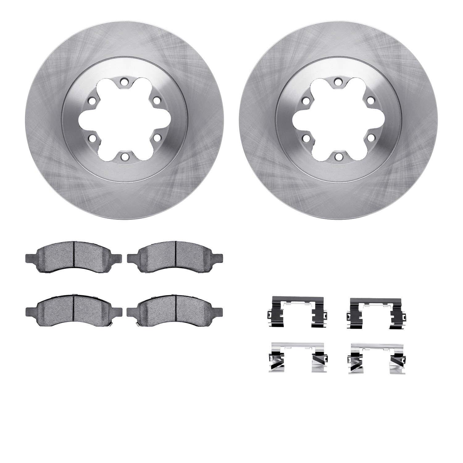 6512-48351 Brake Rotors w/5000 Advanced Brake Pads Kit with Hardware, 2009-2012 GM, Position: Front