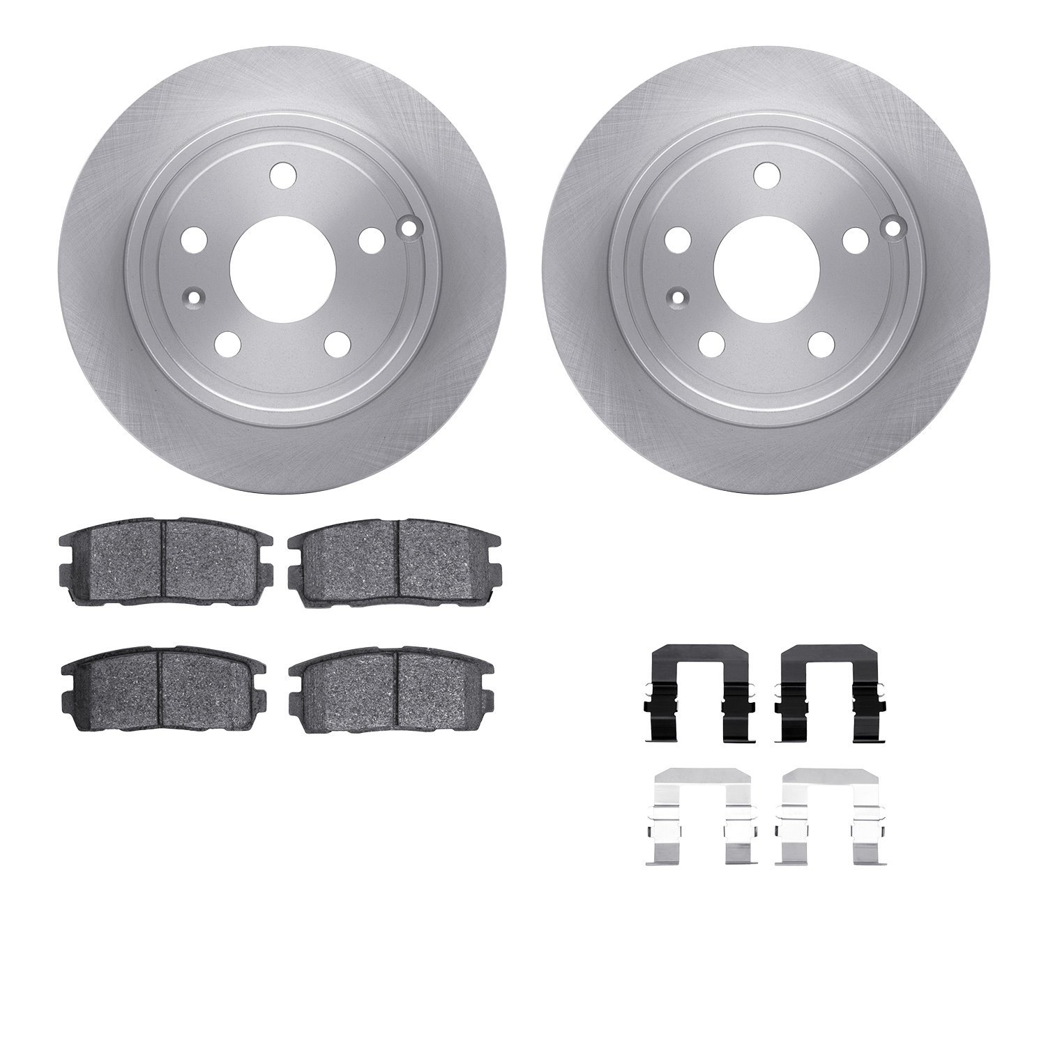 6512-48354 Brake Rotors w/5000 Advanced Brake Pads Kit with Hardware, 2010-2017 GM, Position: Rear