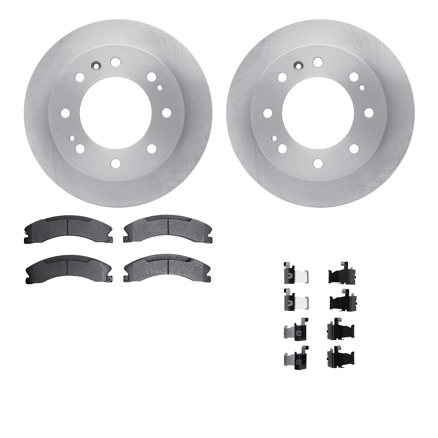 6512-48357 Brake Rotors w/5000 Advanced Brake Pads Kit with Hardware, 2011-2019 GM, Position: Front