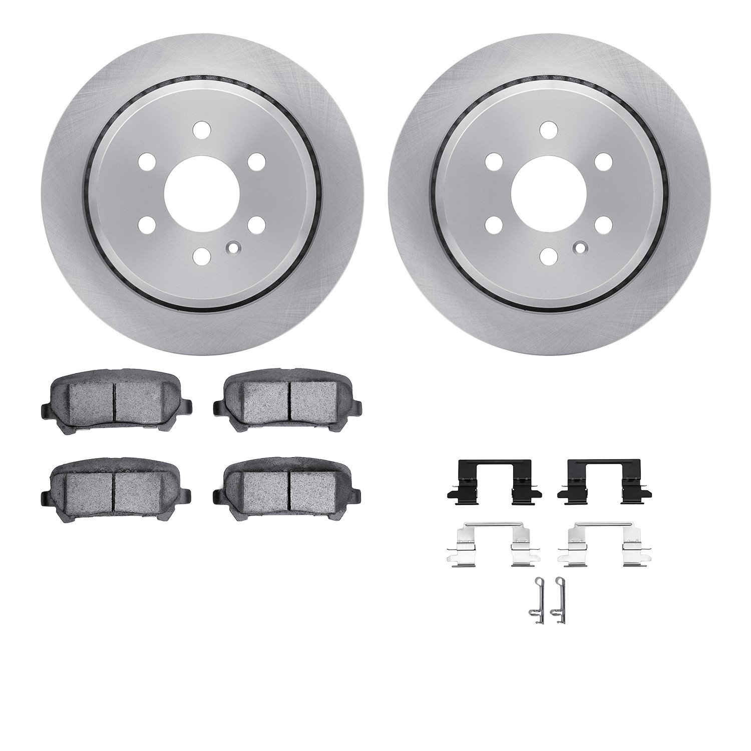 6512-48369 Brake Rotors w/5000 Advanced Brake Pads Kit with Hardware, 2015-2020 GM, Position: Rear