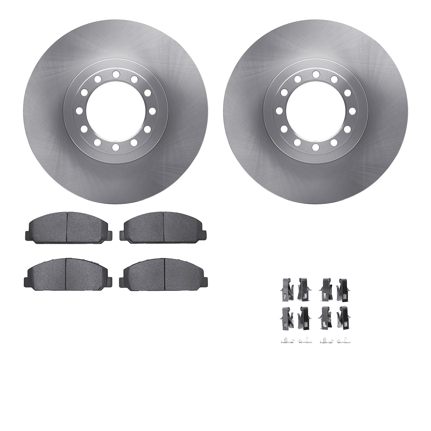 6512-48396 Brake Rotors w/5000 Advanced Brake Pads Kit with Hardware, 1999-2015 GM, Position: Front