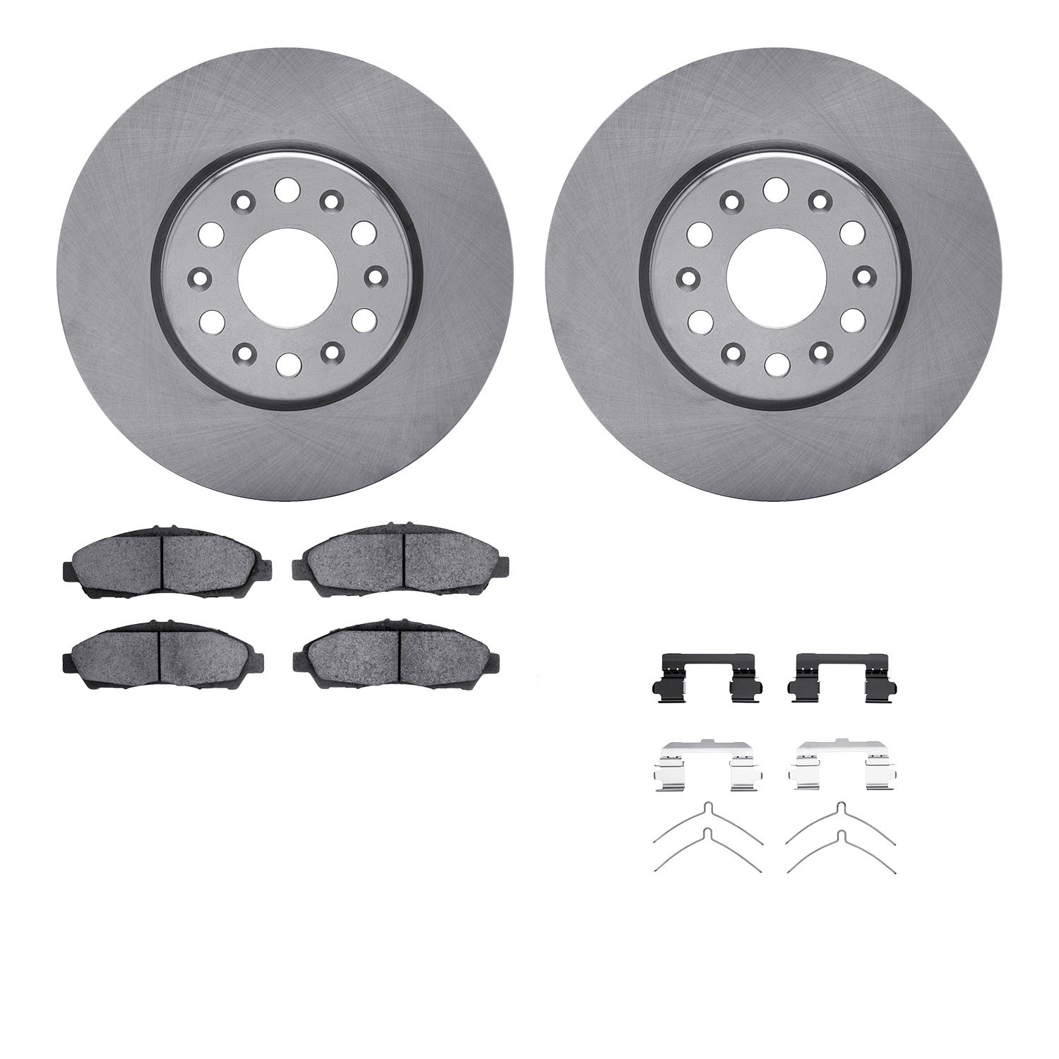 6512-48399 Brake Rotors w/5000 Advanced Brake Pads Kit with Hardware, 2017-2020 GM, Position: Front
