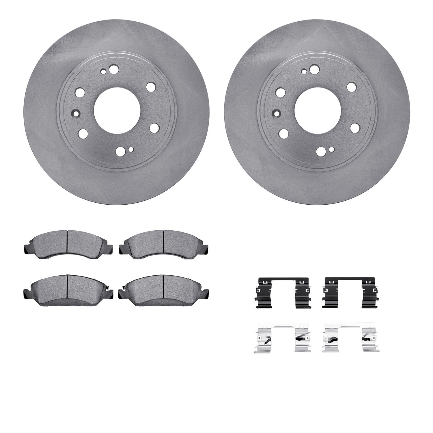 6512-48402 Brake Rotors w/5000 Advanced Brake Pads Kit with Hardware, 2009-2020 GM, Position: Front