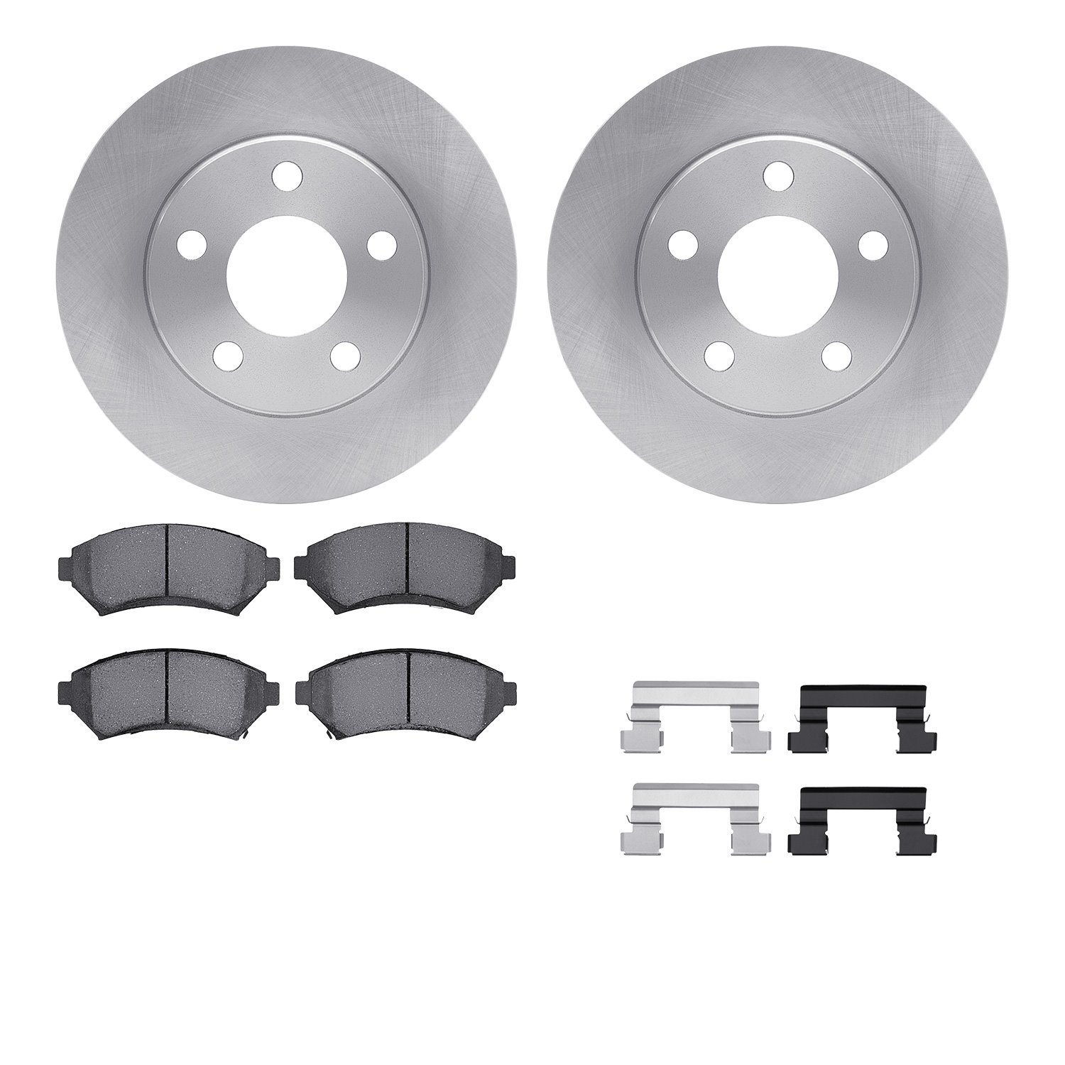 6512-52026 Brake Rotors w/5000 Advanced Brake Pads Kit with Hardware, 1997-2005 GM, Position: Front
