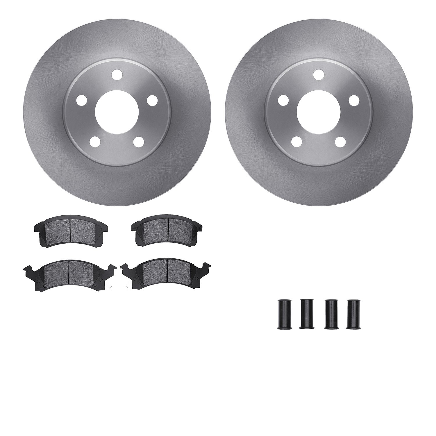 6512-52046 Brake Rotors w/5000 Advanced Brake Pads Kit with Hardware, 1990-2005 GM, Position: Front