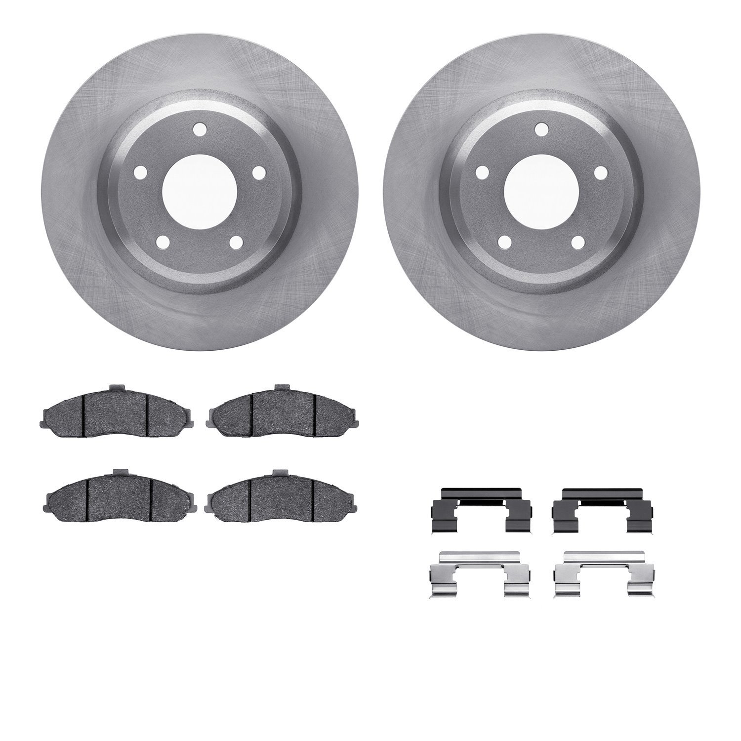 6512-52063 Brake Rotors w/5000 Advanced Brake Pads Kit with Hardware, 2005-2006 GM, Position: Front