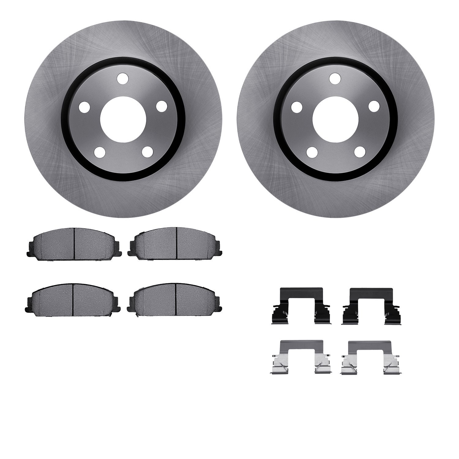 6512-52073 Brake Rotors w/5000 Advanced Brake Pads Kit with Hardware, 2008-2009 GM, Position: Front