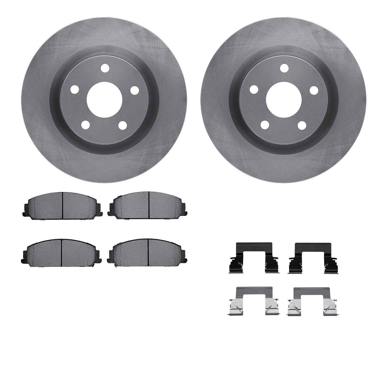 6512-52079 Brake Rotors w/5000 Advanced Brake Pads Kit with Hardware, 2008-2009 GM, Position: Front