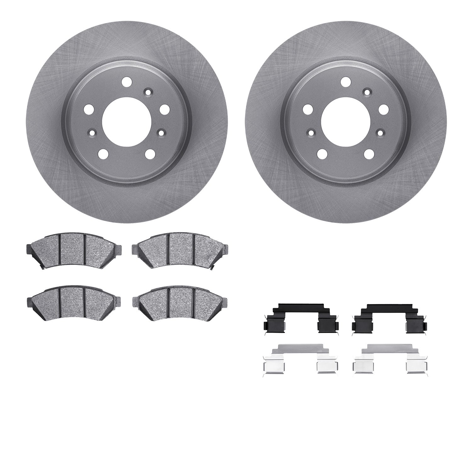 6512-52083 Brake Rotors w/5000 Advanced Brake Pads Kit with Hardware, 2005-2009 GM, Position: Front