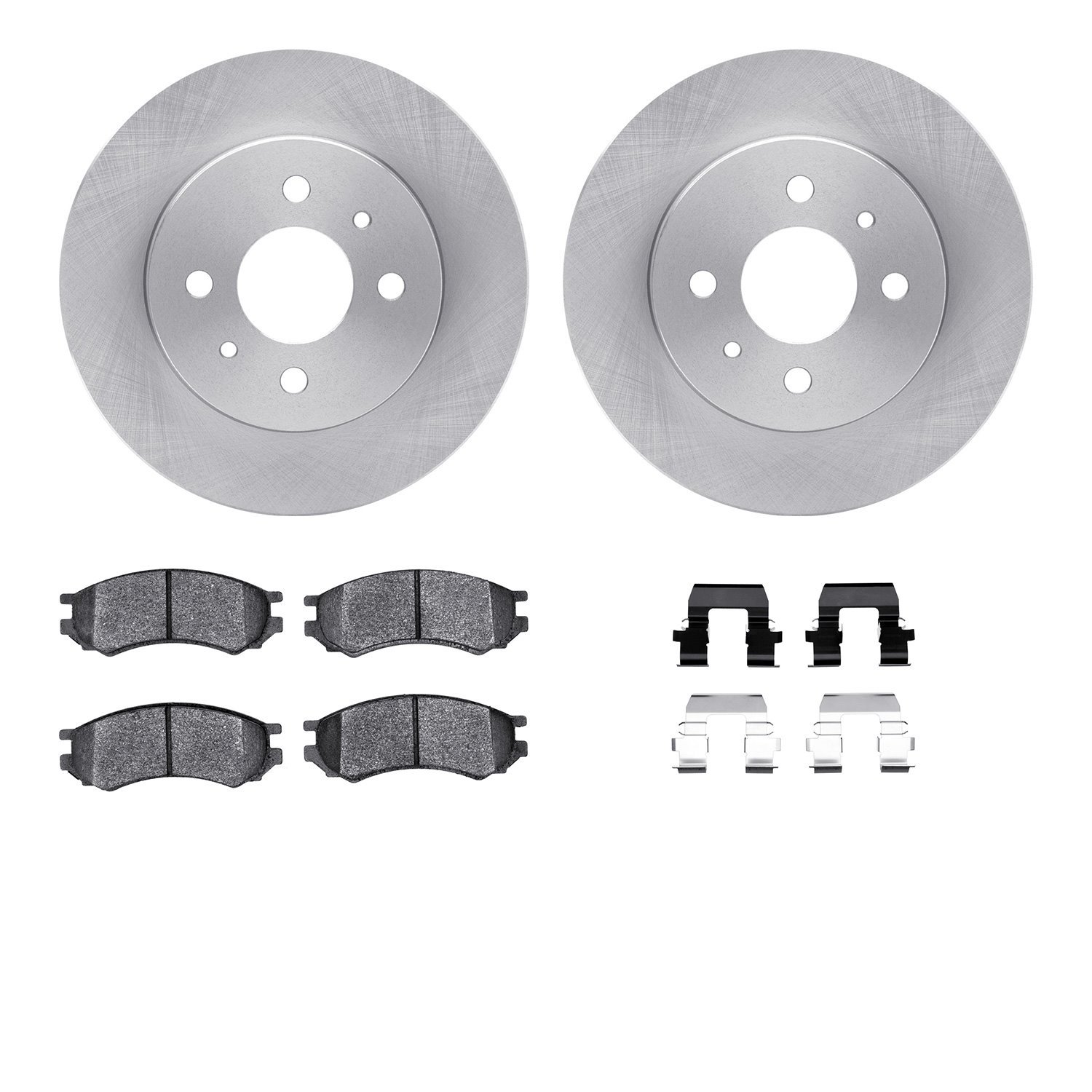 6512-53017 Brake Rotors w/5000 Advanced Brake Pads Kit with Hardware, 1991-2002 GM, Position: Front