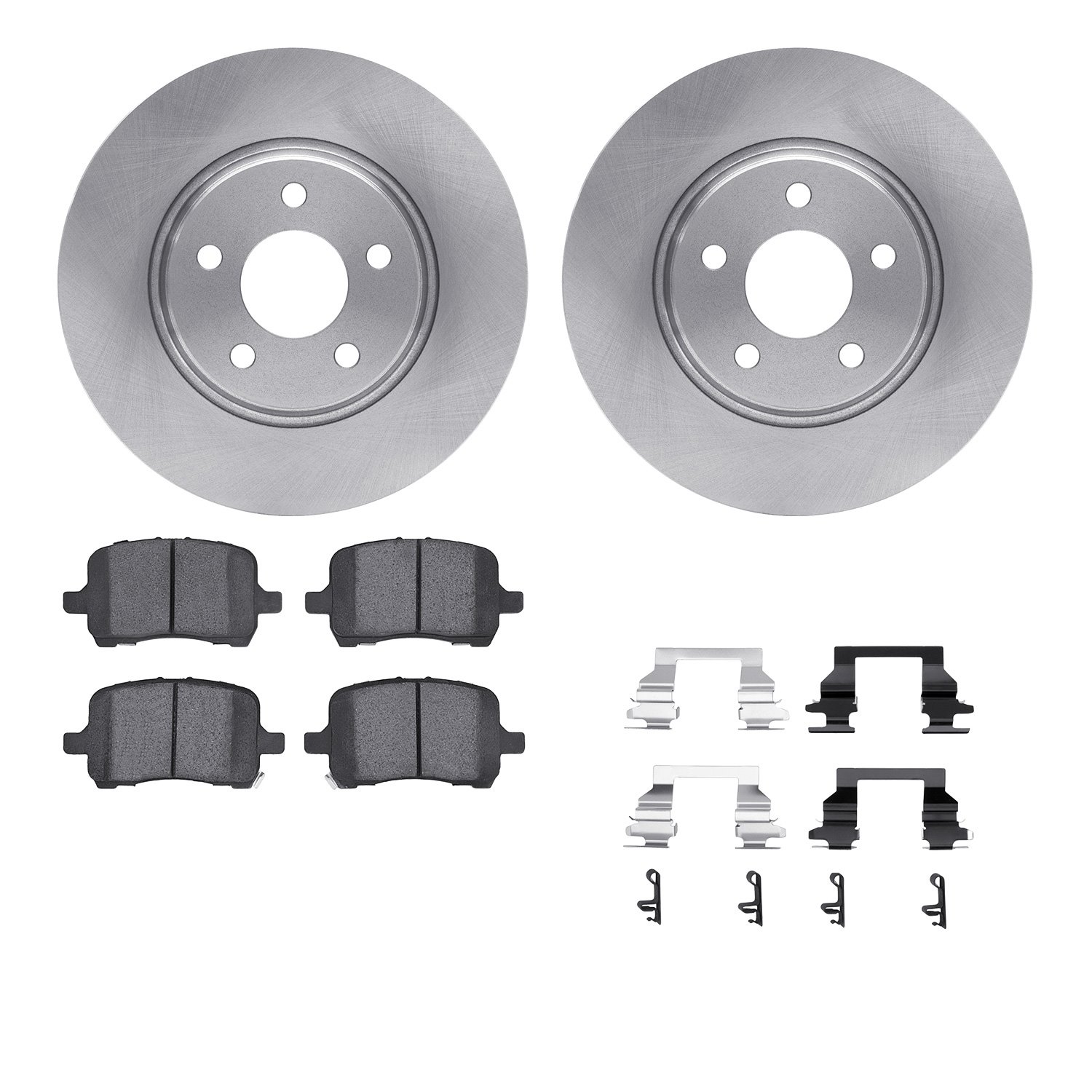 6512-53026 Brake Rotors w/5000 Advanced Brake Pads Kit with Hardware, 2004-2010 GM, Position: Front