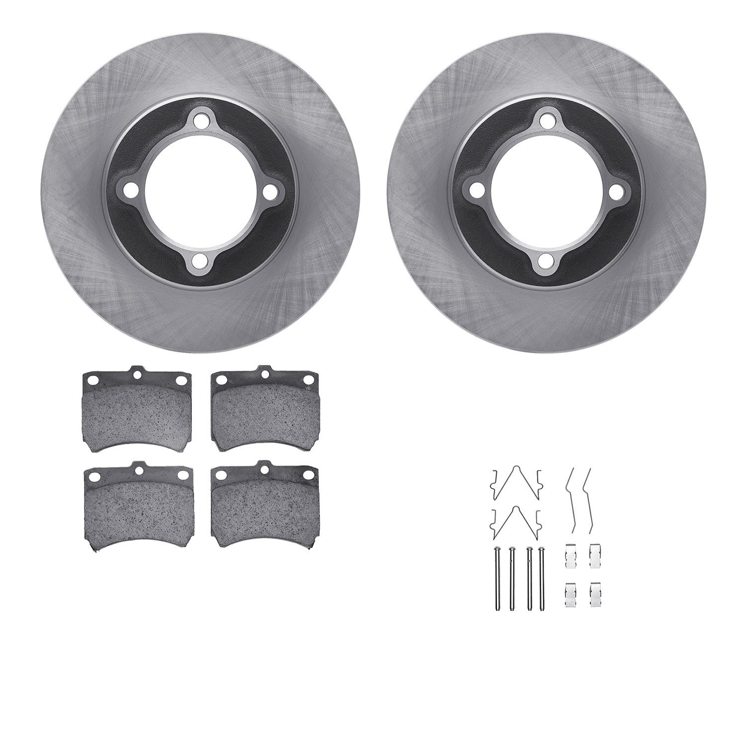 6512-54222 Brake Rotors w/5000 Advanced Brake Pads Kit with Hardware, 1988-1993 Ford/Lincoln/Mercury/Mazda, Position: Front