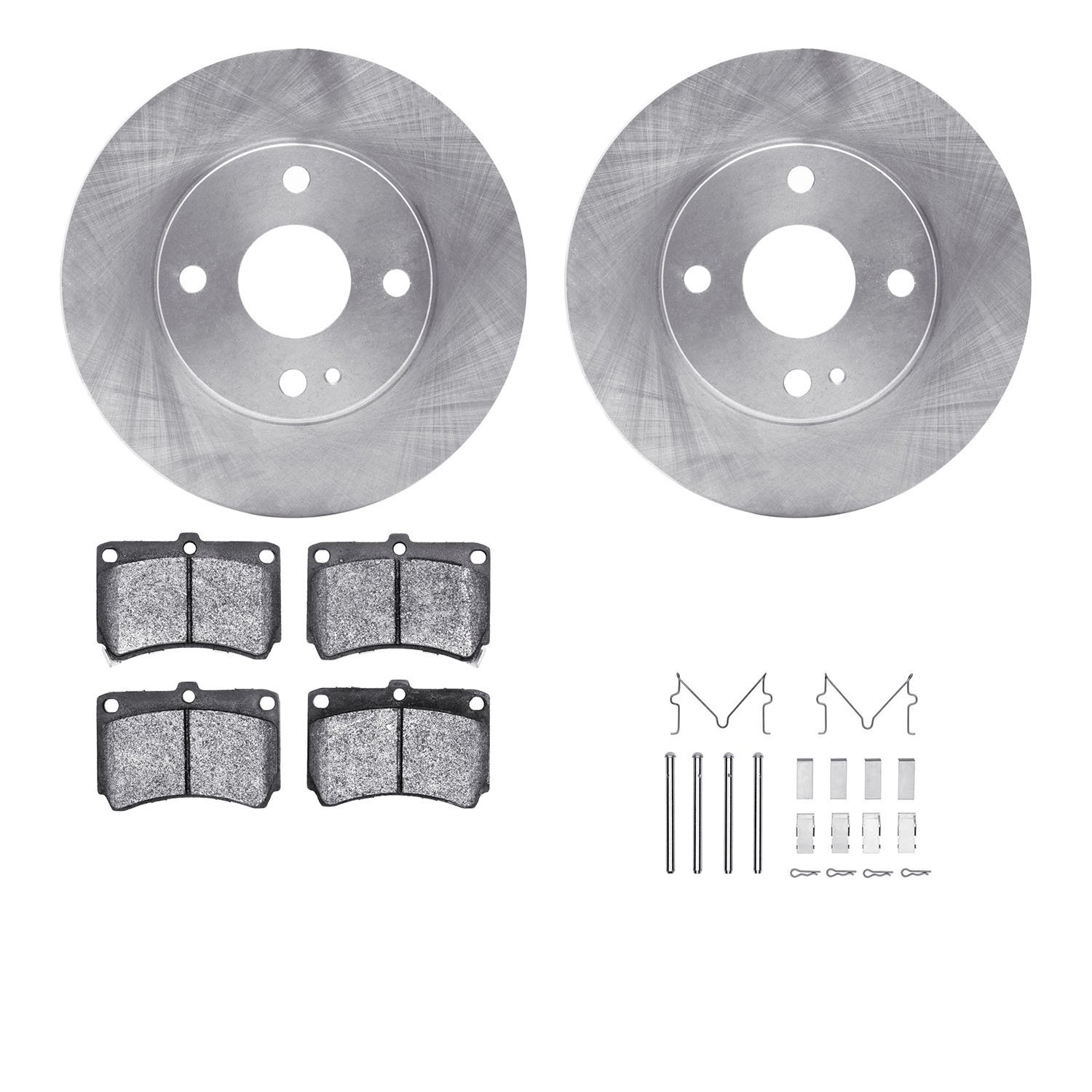 6512-54225 Brake Rotors w/5000 Advanced Brake Pads Kit with Hardware, 1990-1998 Ford/Lincoln/Mercury/Mazda, Position: Front