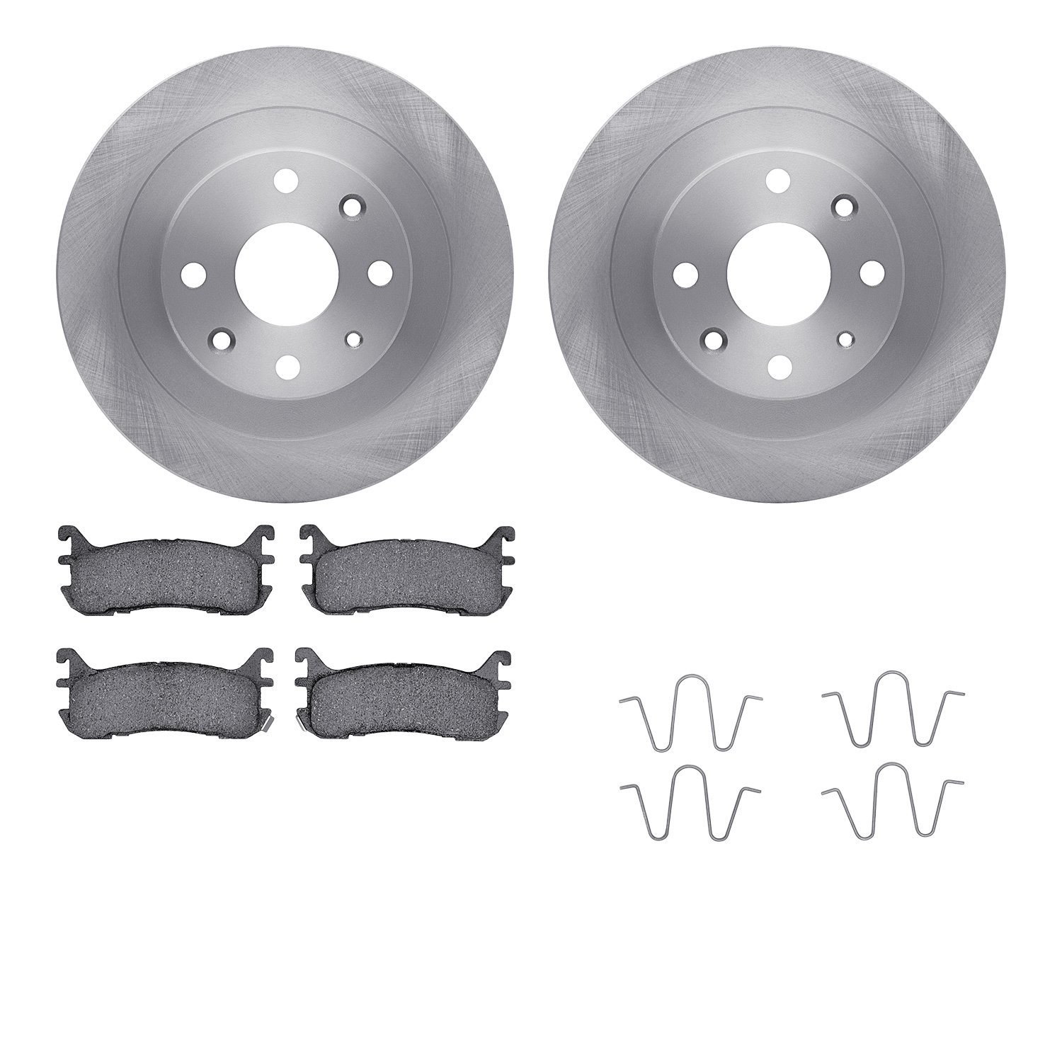 6512-54234 Brake Rotors w/5000 Advanced Brake Pads Kit with Hardware, 1994-2003 Ford/Lincoln/Mercury/Mazda, Position: Rear