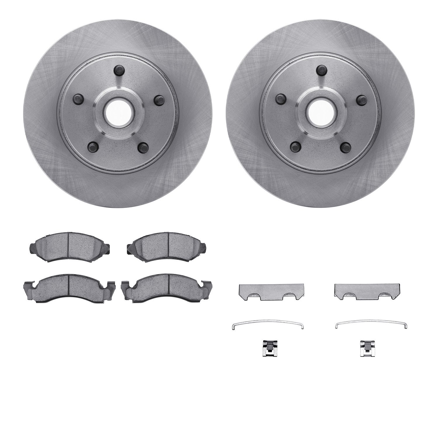 6512-54257 Brake Rotors w/5000 Advanced Brake Pads Kit with Hardware, 1973-1973 Ford/Lincoln/Mercury/Mazda, Position: Front