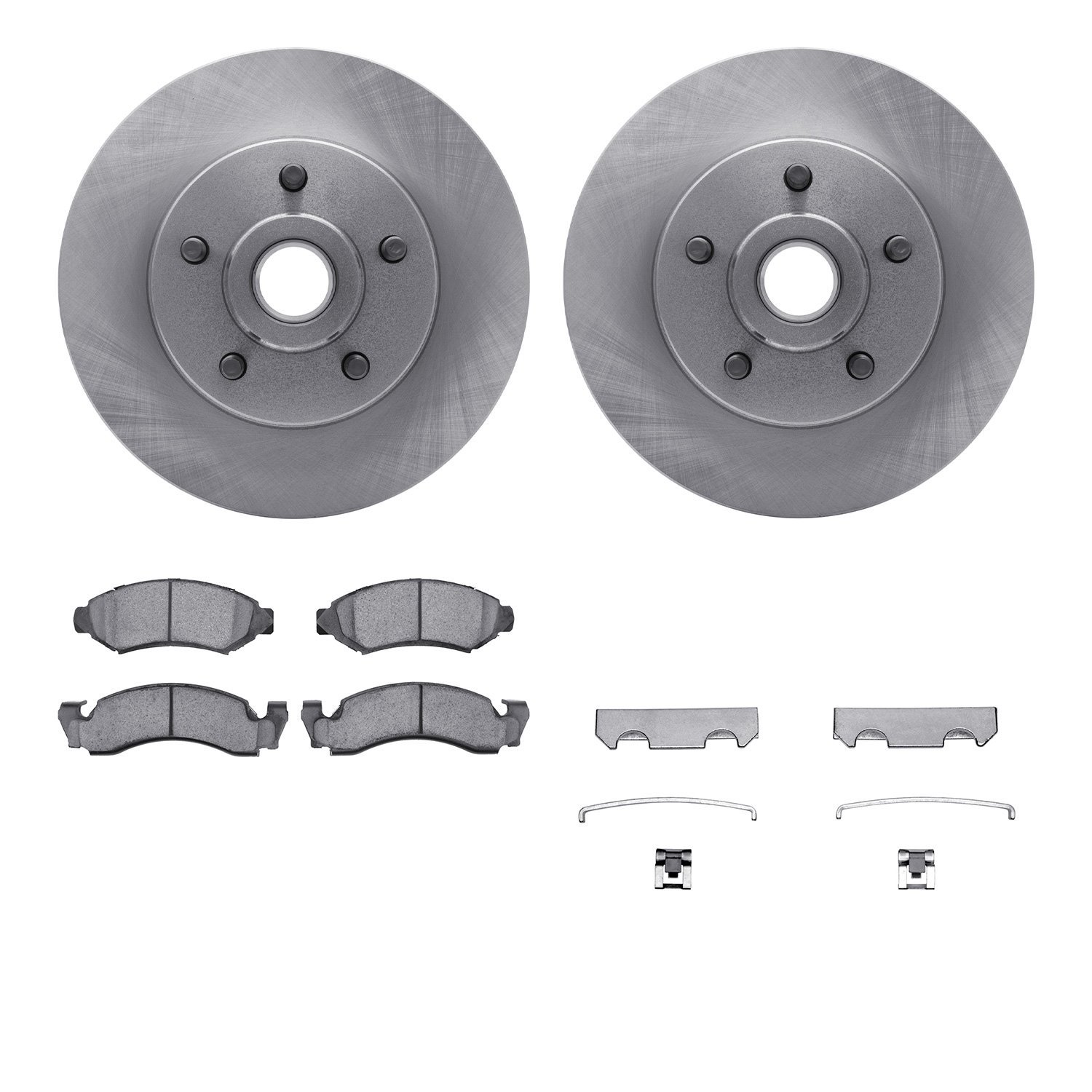 6512-54262 Brake Rotors w/5000 Advanced Brake Pads Kit with Hardware, 1974-1979 Ford/Lincoln/Mercury/Mazda, Position: Front