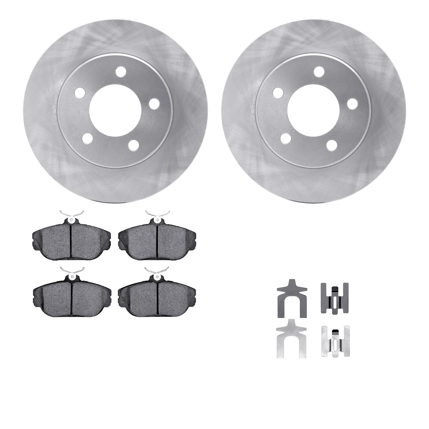 6512-54310 Brake Rotors w/5000 Advanced Brake Pads Kit with Hardware, 1993-1993 Ford/Lincoln/Mercury/Mazda, Position: Front
