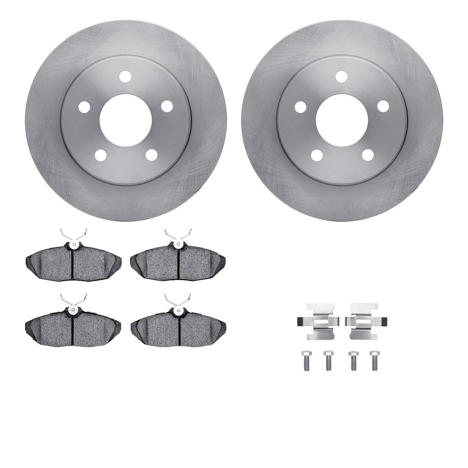6512-54323 Brake Rotors w/5000 Advanced Brake Pads Kit with Hardware, 1993-1998 Ford/Lincoln/Mercury/Mazda, Position: Rear