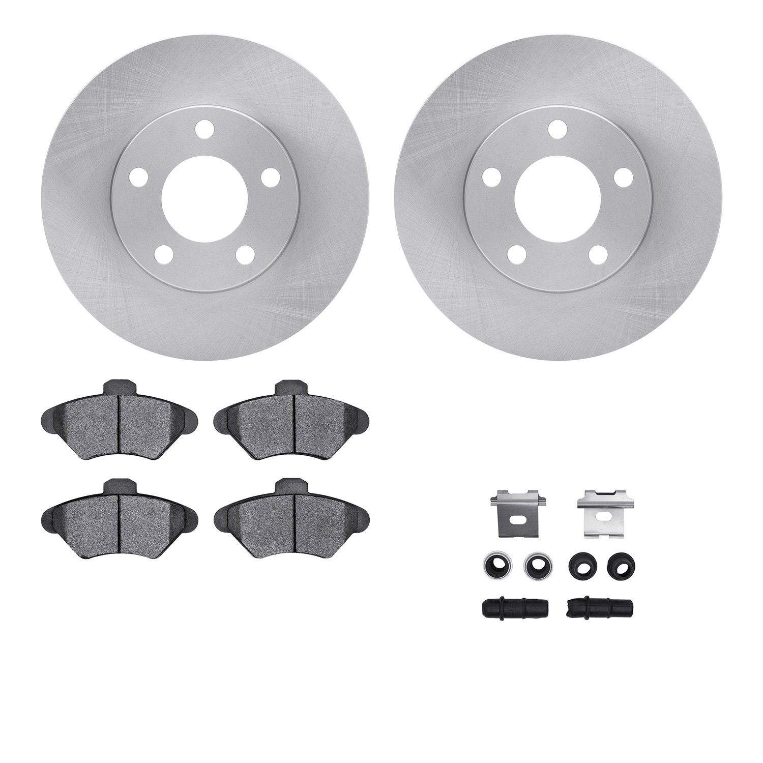 6512-54329 Brake Rotors w/5000 Advanced Brake Pads Kit with Hardware, 1994-1998 Ford/Lincoln/Mercury/Mazda, Position: Front