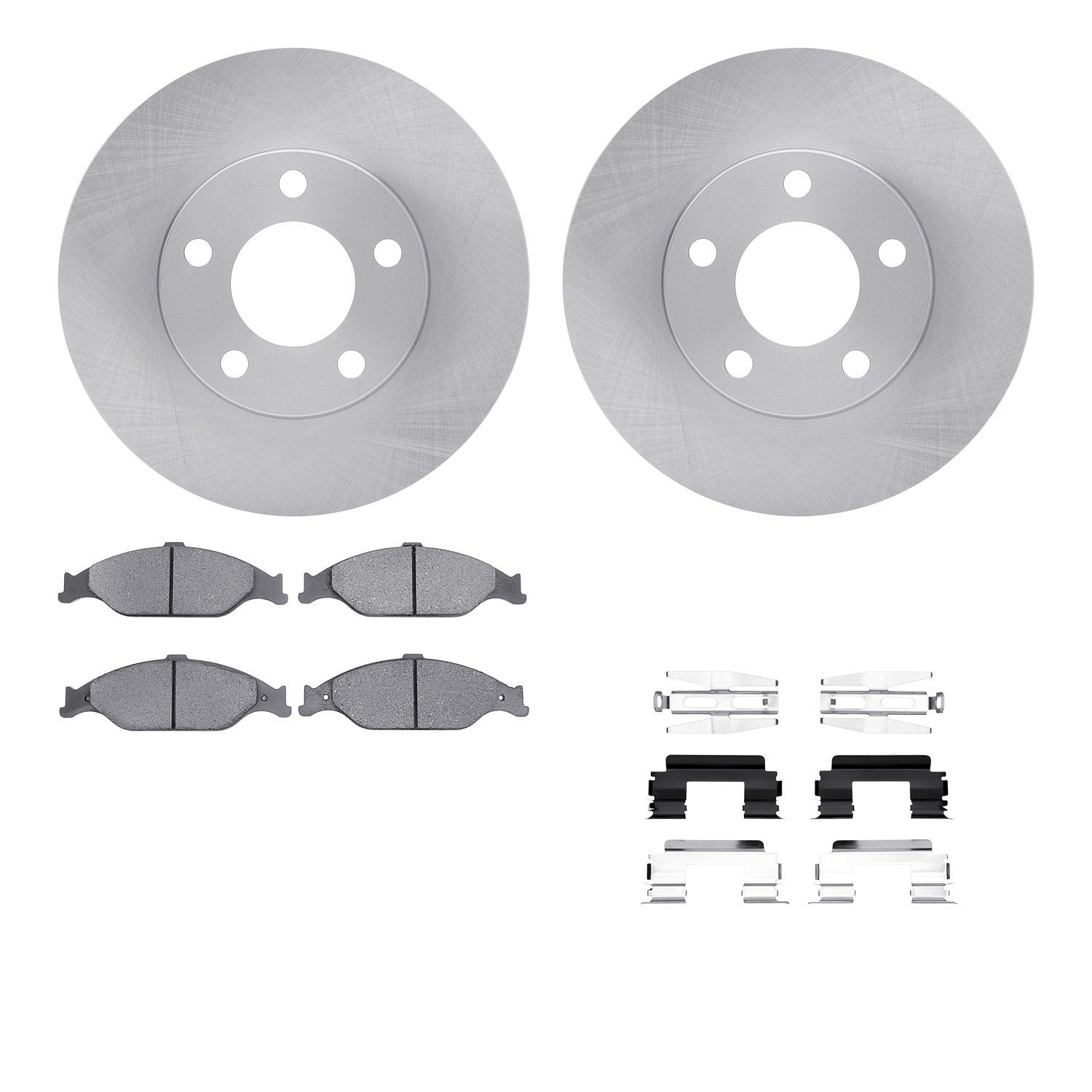 6512-54331 Brake Rotors w/5000 Advanced Brake Pads Kit with Hardware, 1999-2004 Ford/Lincoln/Mercury/Mazda, Position: Front