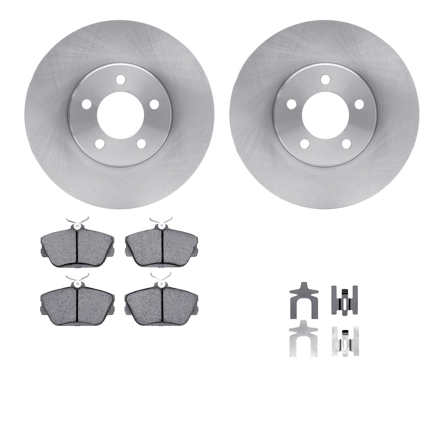 6512-54347 Brake Rotors w/5000 Advanced Brake Pads Kit with Hardware, 1995-2002 Ford/Lincoln/Mercury/Mazda, Position: Front