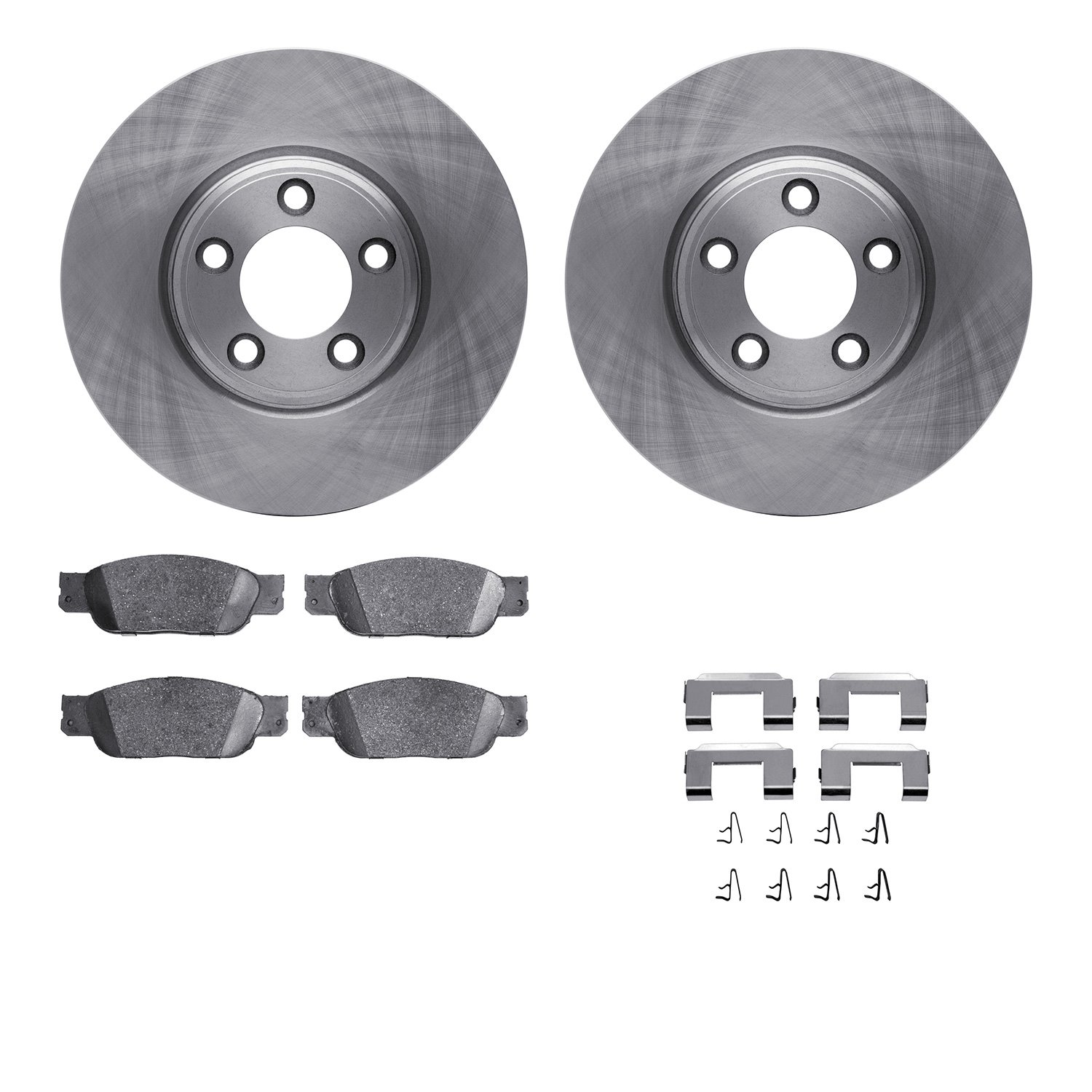 6512-54376 Brake Rotors w/5000 Advanced Brake Pads Kit with Hardware, 2000-2002 Jaguar, Position: Front