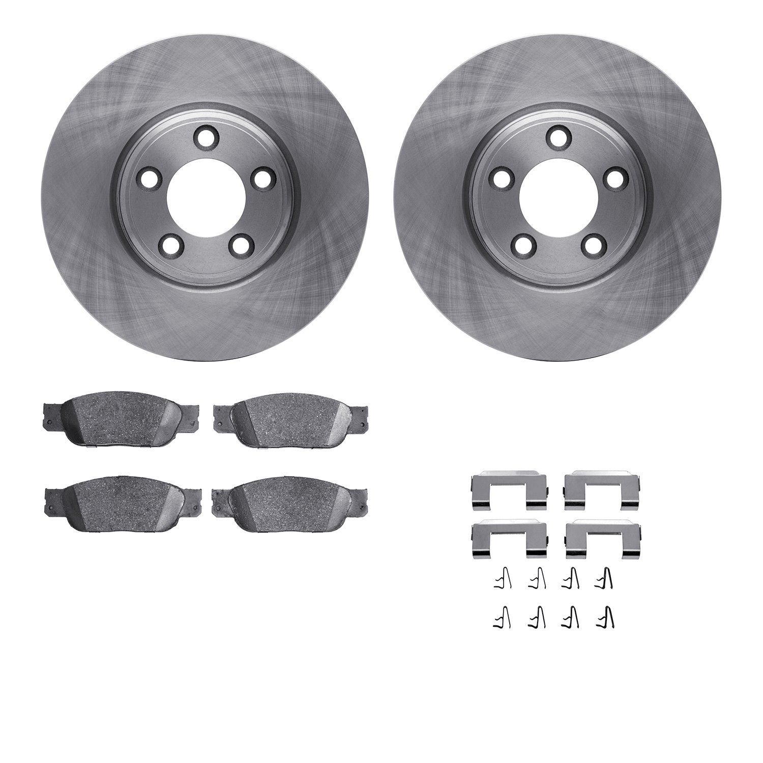 6512-54377 Brake Rotors w/5000 Advanced Brake Pads Kit with Hardware, 2000-2006 Ford/Lincoln/Mercury/Mazda, Position: Front