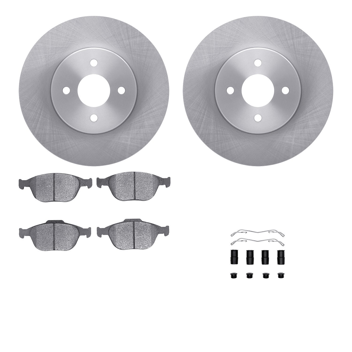 6512-54398 Brake Rotors w/5000 Advanced Brake Pads Kit with Hardware, 2002-2004 Ford/Lincoln/Mercury/Mazda, Position: Front