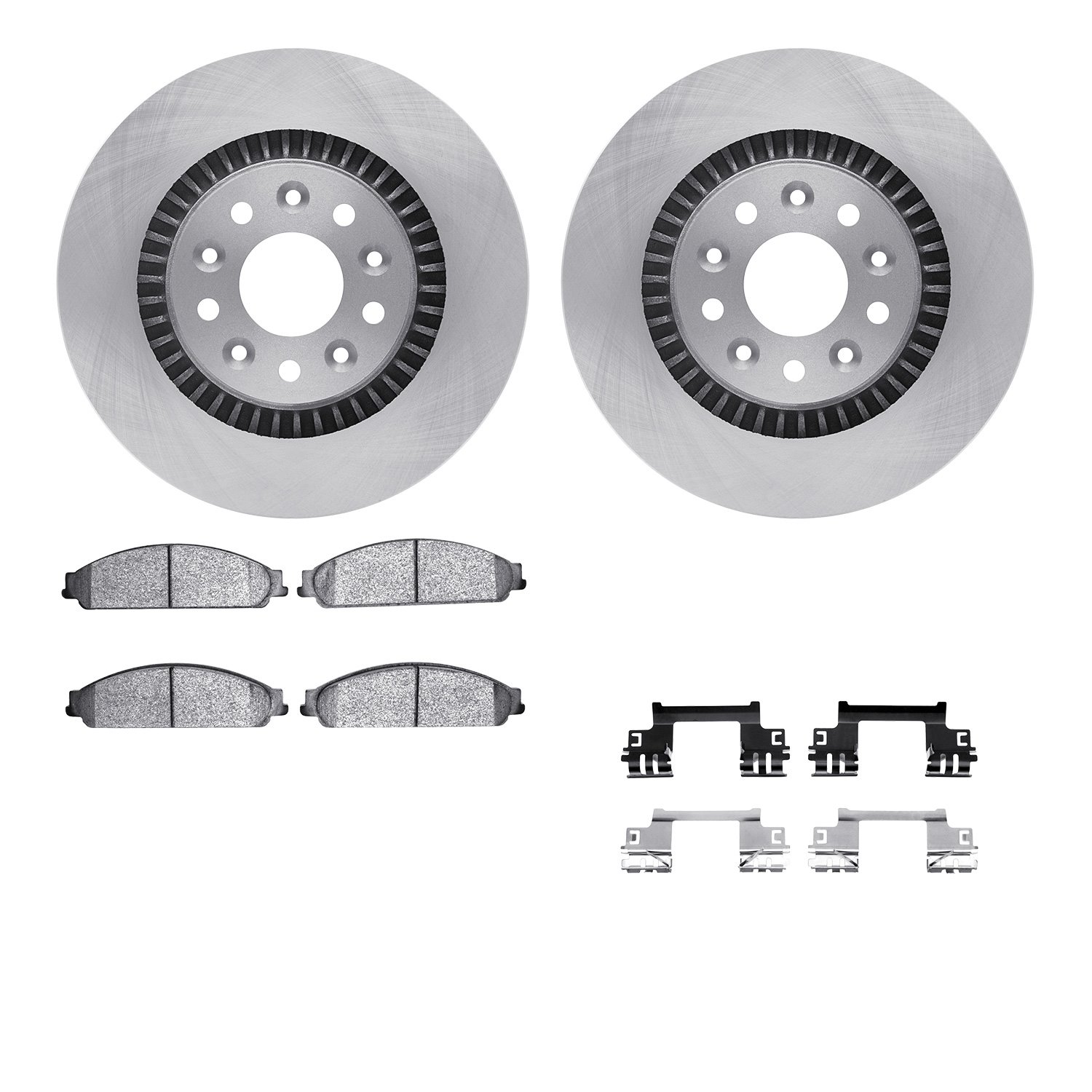6512-54401 Brake Rotors w/5000 Advanced Brake Pads Kit with Hardware, 2005-2009 Ford/Lincoln/Mercury/Mazda, Position: Front