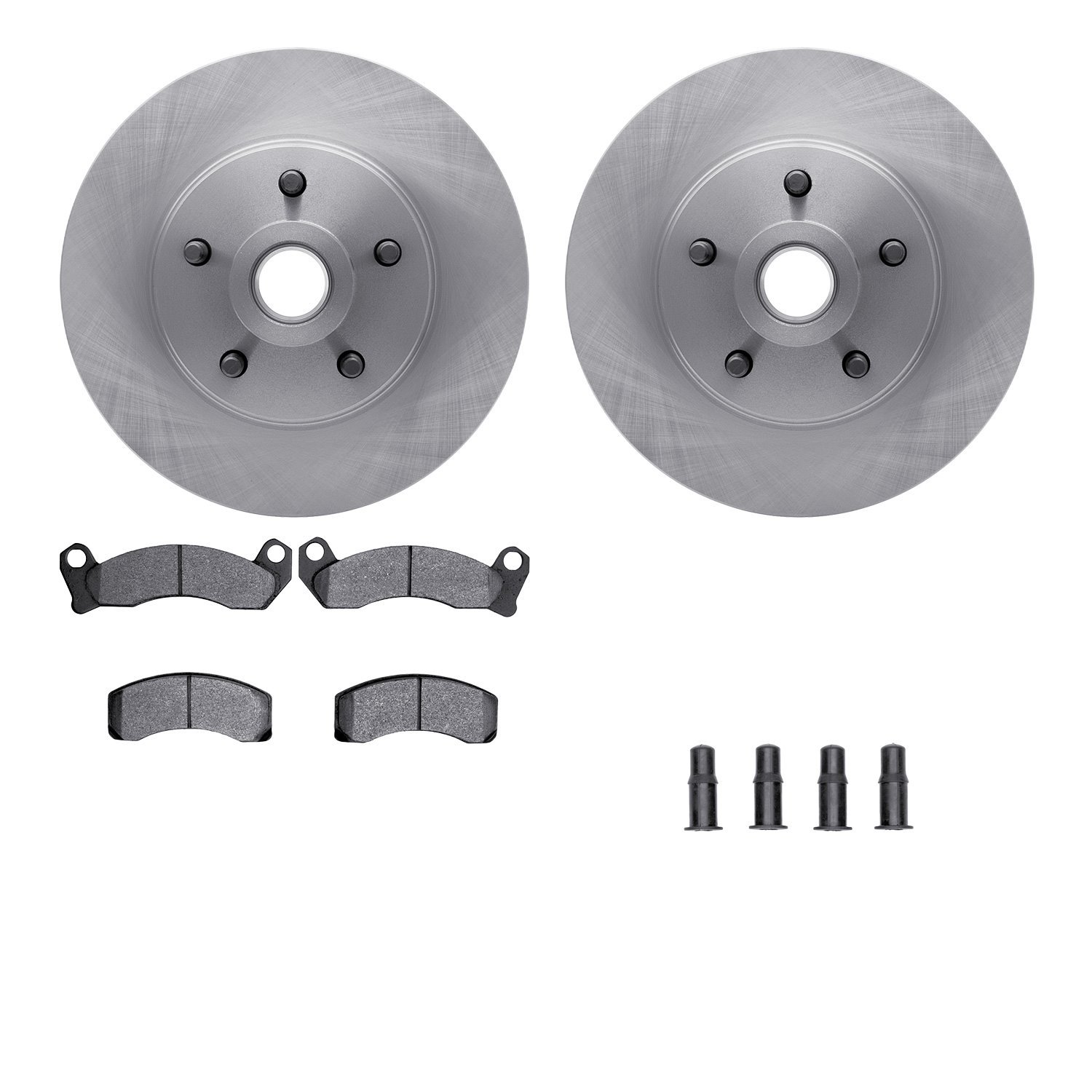 6512-55009 Brake Rotors w/5000 Advanced Brake Pads Kit with Hardware, 1987-1992 Ford/Lincoln/Mercury/Mazda, Position: Front