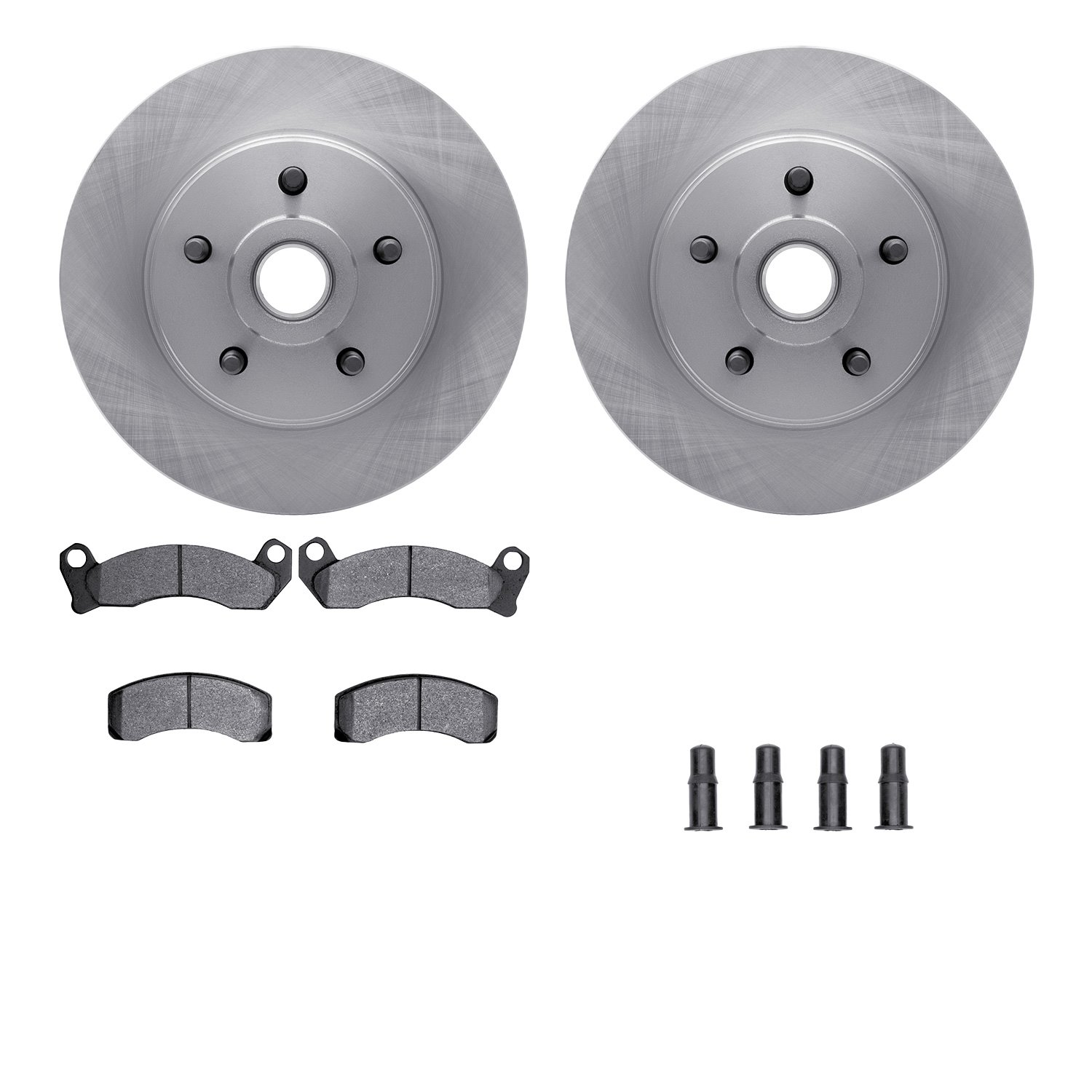 6512-55014 Brake Rotors w/5000 Advanced Brake Pads Kit with Hardware, 1984-1987 Ford/Lincoln/Mercury/Mazda, Position: Front