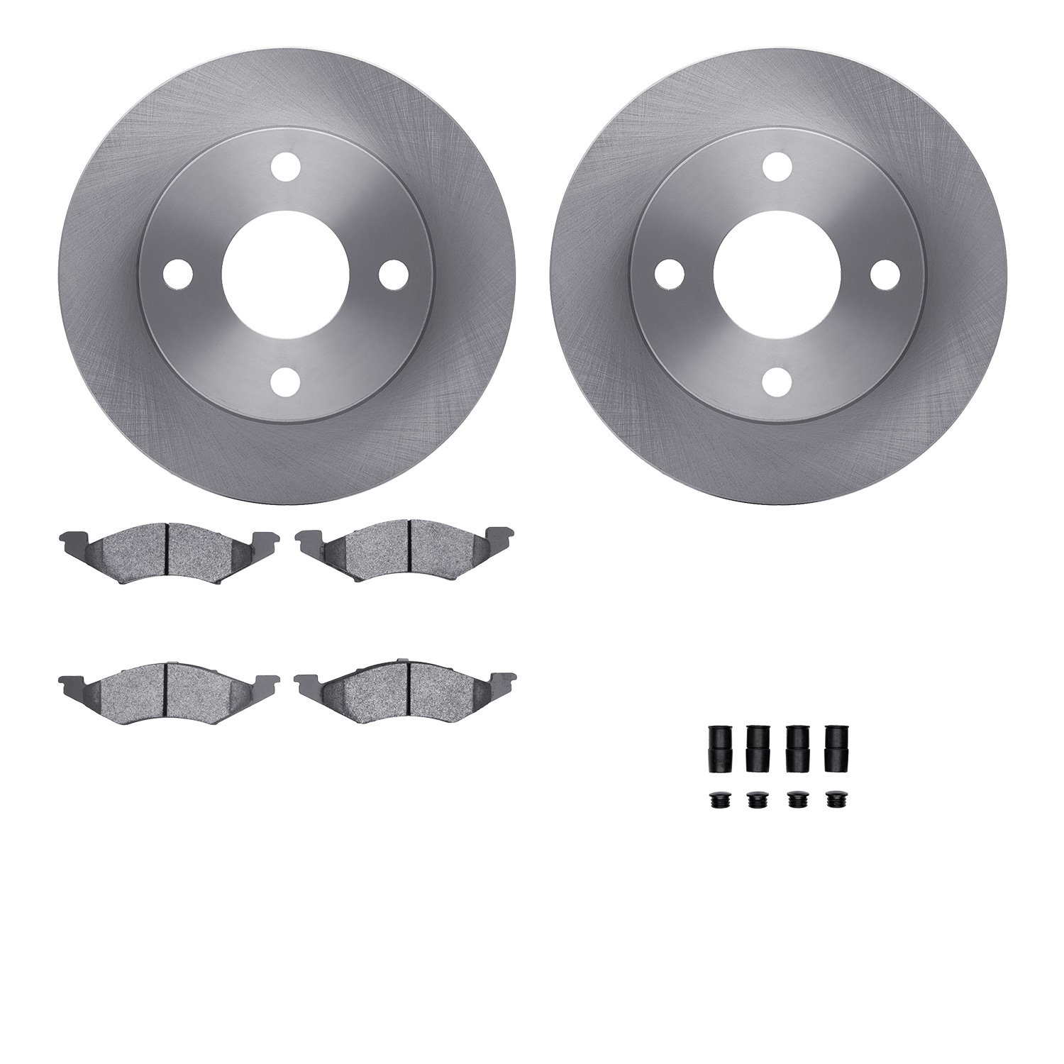 6512-55029 Brake Rotors w/5000 Advanced Brake Pads Kit with Hardware, 1983-1983 Ford/Lincoln/Mercury/Mazda, Position: Front