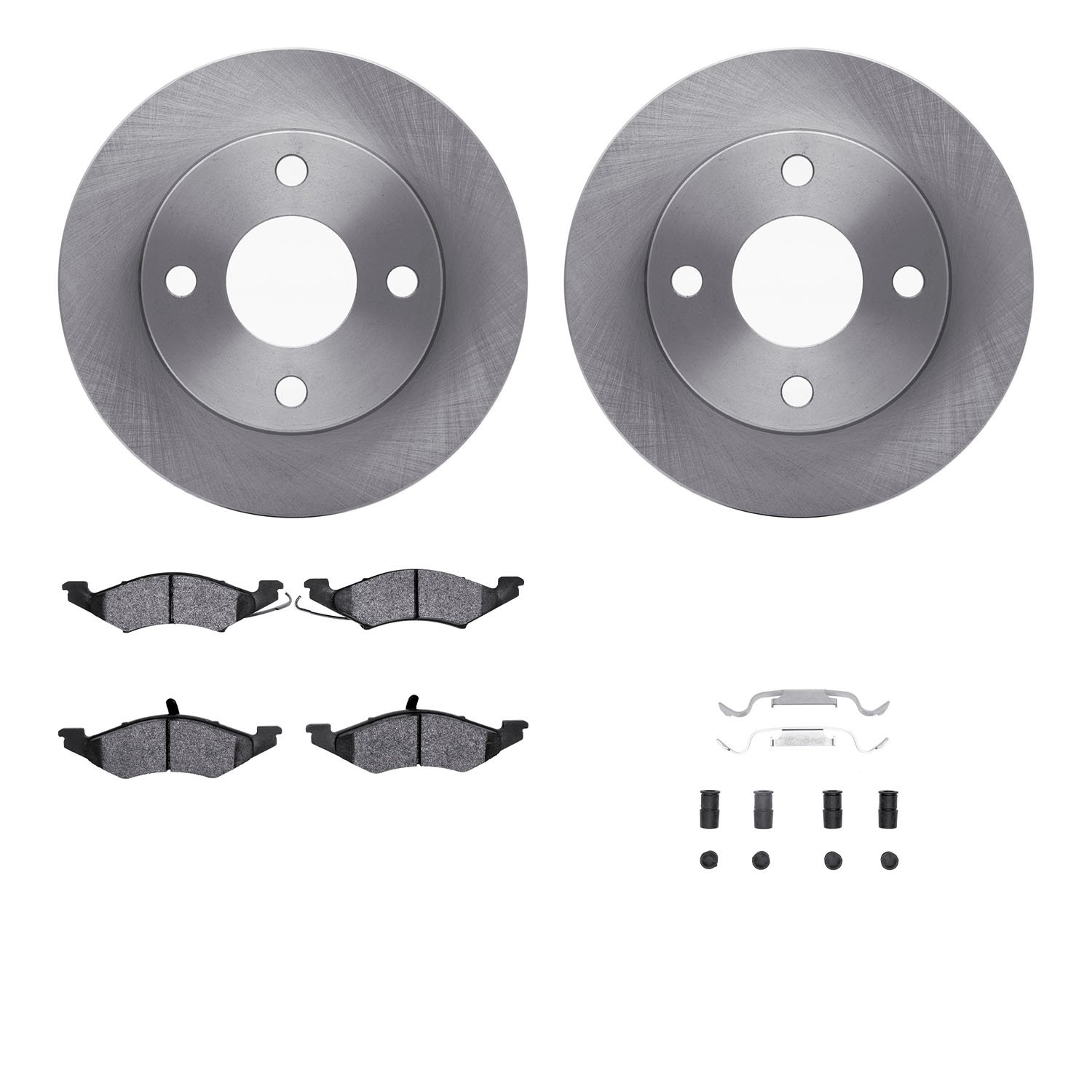 6512-55030 Brake Rotors w/5000 Advanced Brake Pads Kit with Hardware, 1983-1983 Ford/Lincoln/Mercury/Mazda, Position: Front