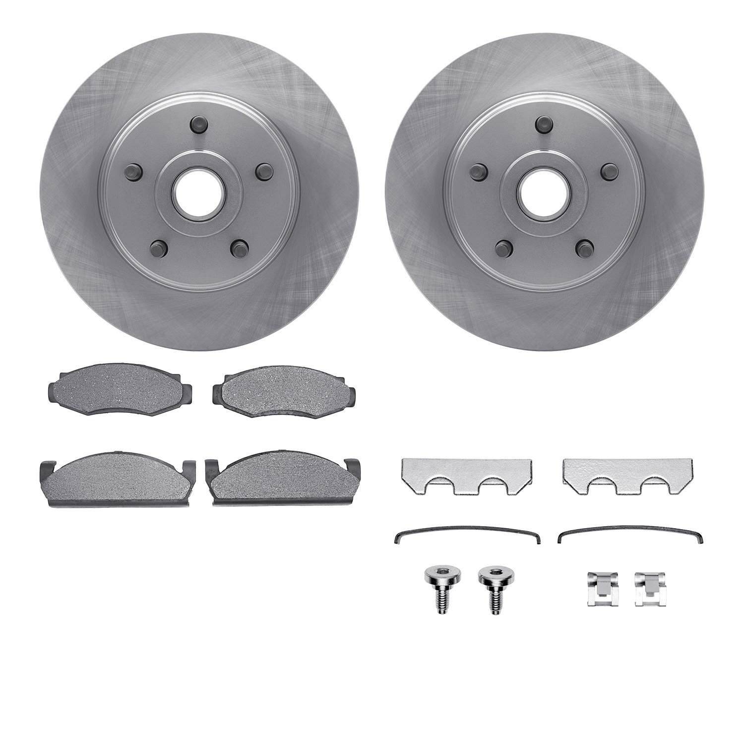 6512-55055 Brake Rotors w/5000 Advanced Brake Pads Kit with Hardware, 1974-1980 Ford/Lincoln/Mercury/Mazda, Position: Front