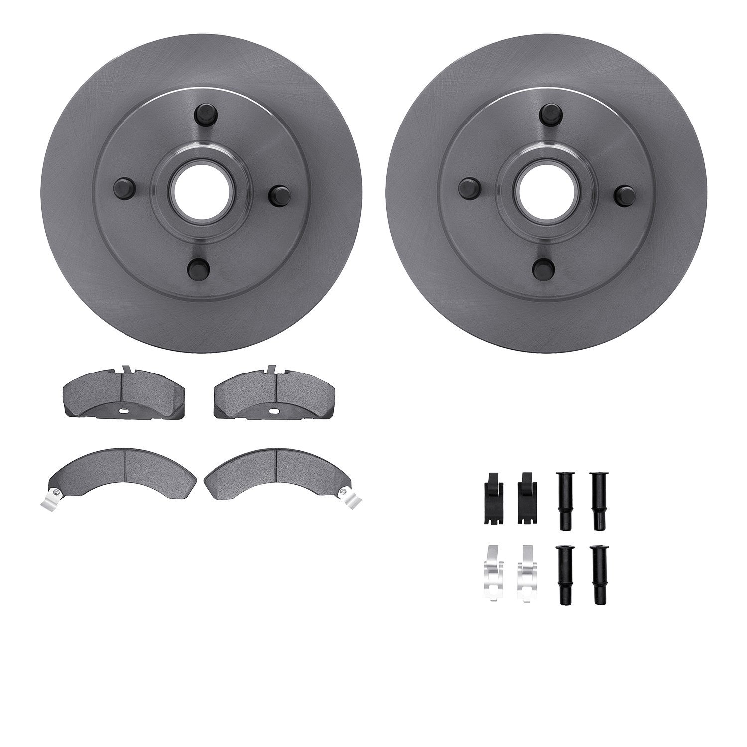 6512-55075 Brake Rotors w/5000 Advanced Brake Pads Kit with Hardware, 1979-1981 Ford/Lincoln/Mercury/Mazda, Position: Front