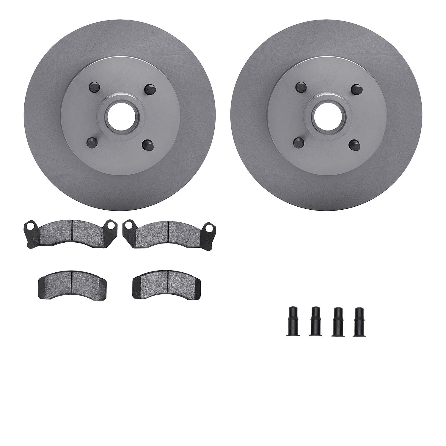 6512-55108 Brake Rotors w/5000 Advanced Brake Pads Kit with Hardware, 1987-1993 Ford/Lincoln/Mercury/Mazda, Position: Front