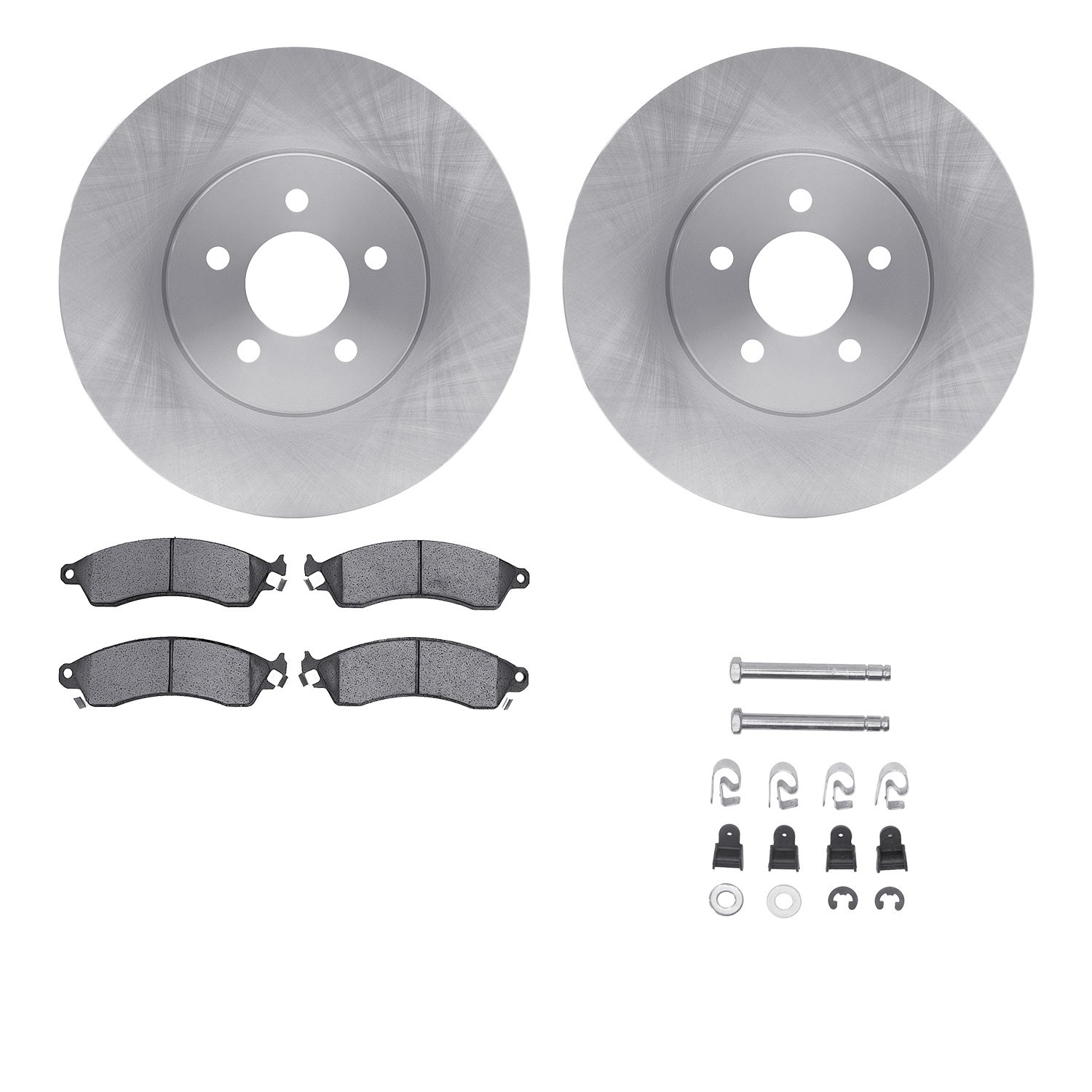 6512-55147 Brake Rotors w/5000 Advanced Brake Pads Kit with Hardware, 1994-2004 Ford/Lincoln/Mercury/Mazda, Position: Front