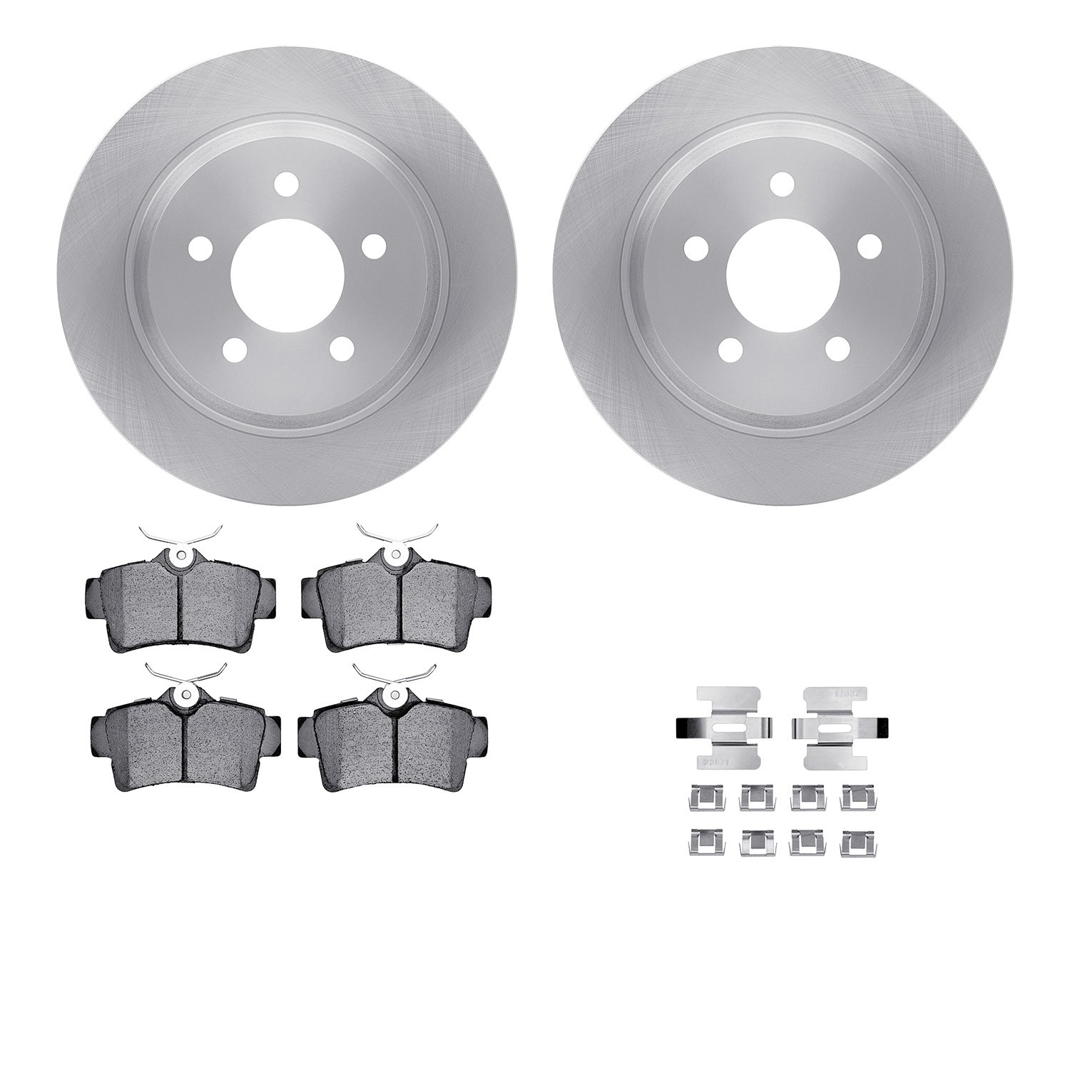 6512-55150 Brake Rotors w/5000 Advanced Brake Pads Kit with Hardware, 1994-2004 Ford/Lincoln/Mercury/Mazda, Position: Rear