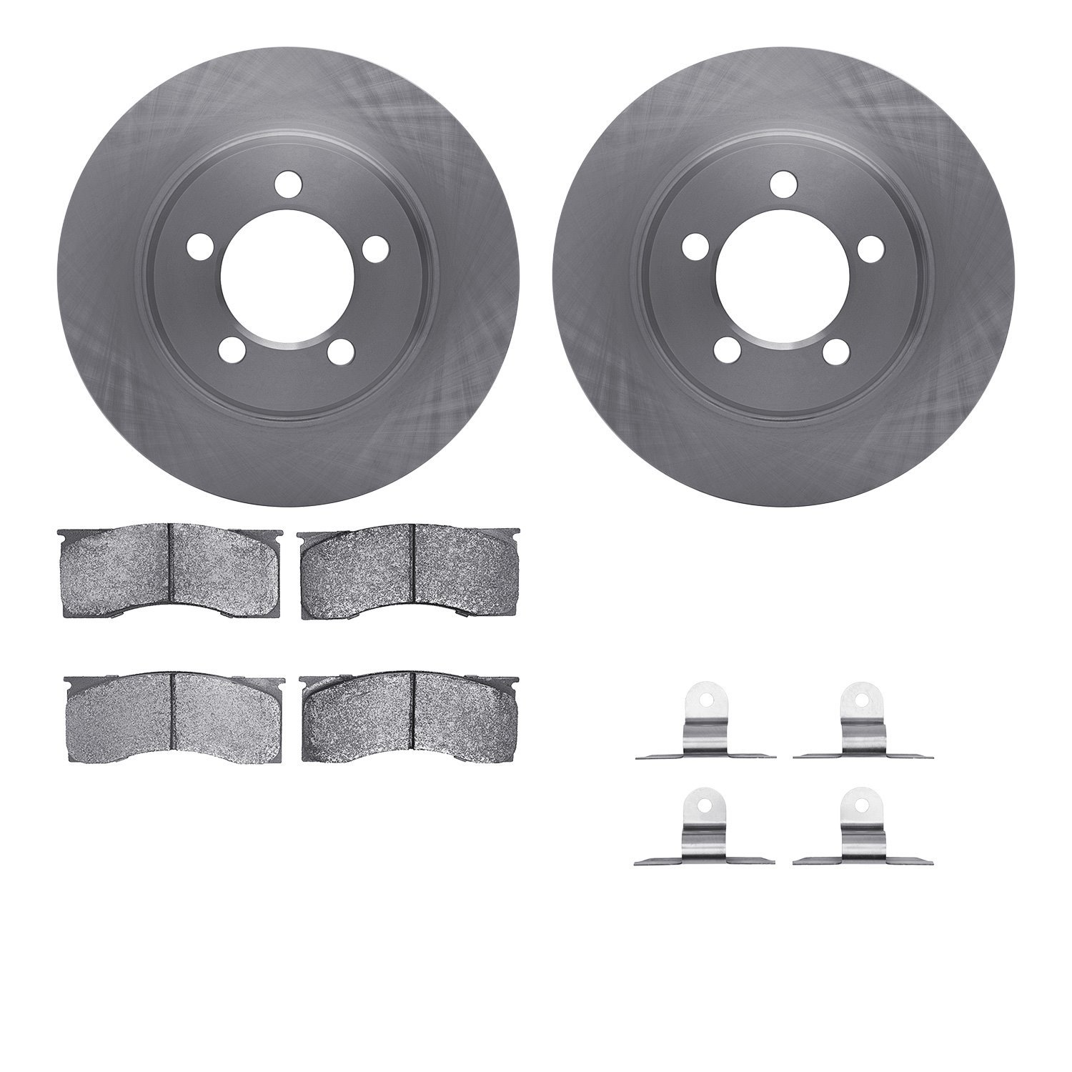 6512-55171 Brake Rotors w/5000 Advanced Brake Pads Kit with Hardware, 1967-1967 Ford/Lincoln/Mercury/Mazda, Position: Front