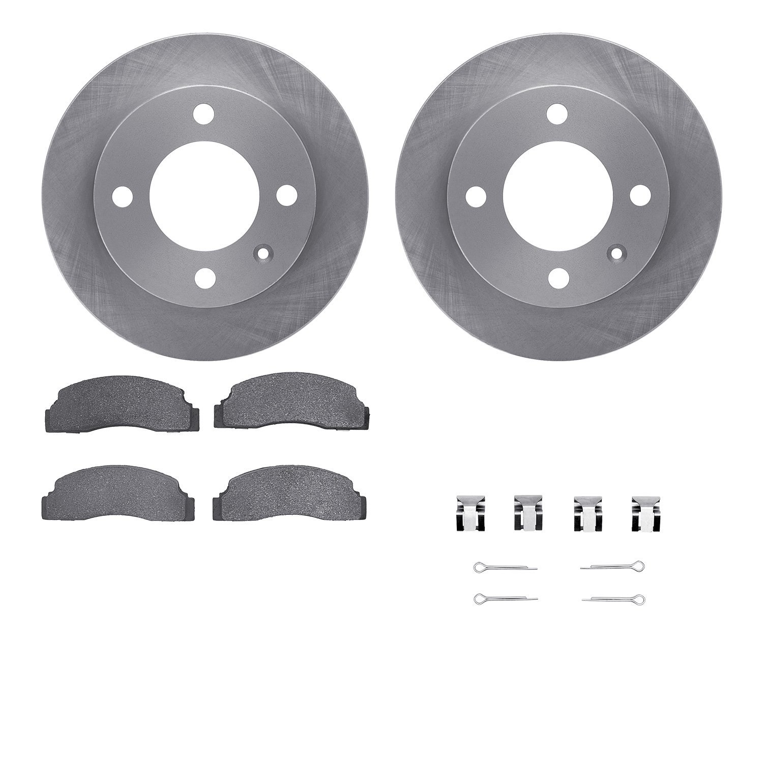 6512-55192 Brake Rotors w/5000 Advanced Brake Pads Kit with Hardware, 1978-1980 Ford/Lincoln/Mercury/Mazda, Position: Front