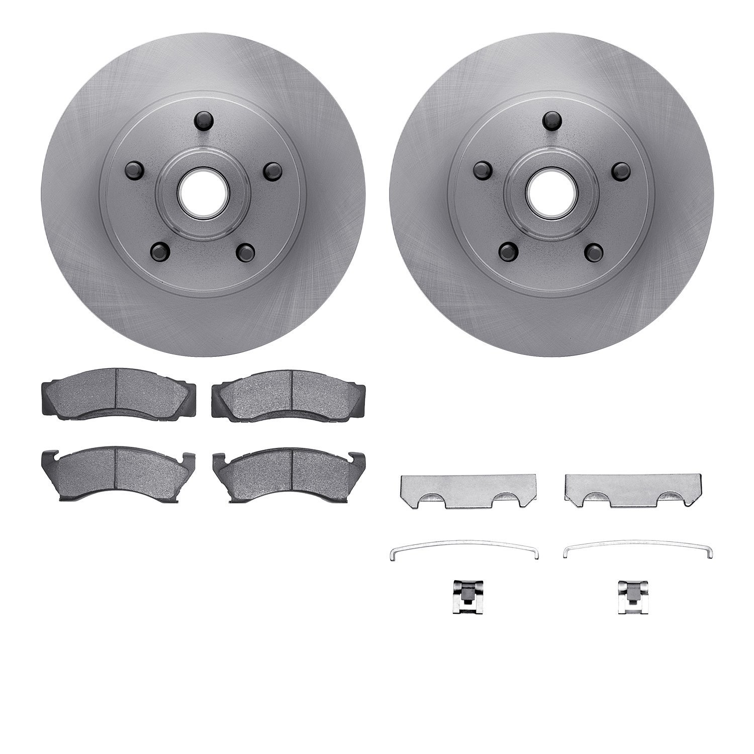 6512-56020 Brake Rotors w/5000 Advanced Brake Pads Kit with Hardware, 1978-1978 Ford/Lincoln/Mercury/Mazda, Position: Front