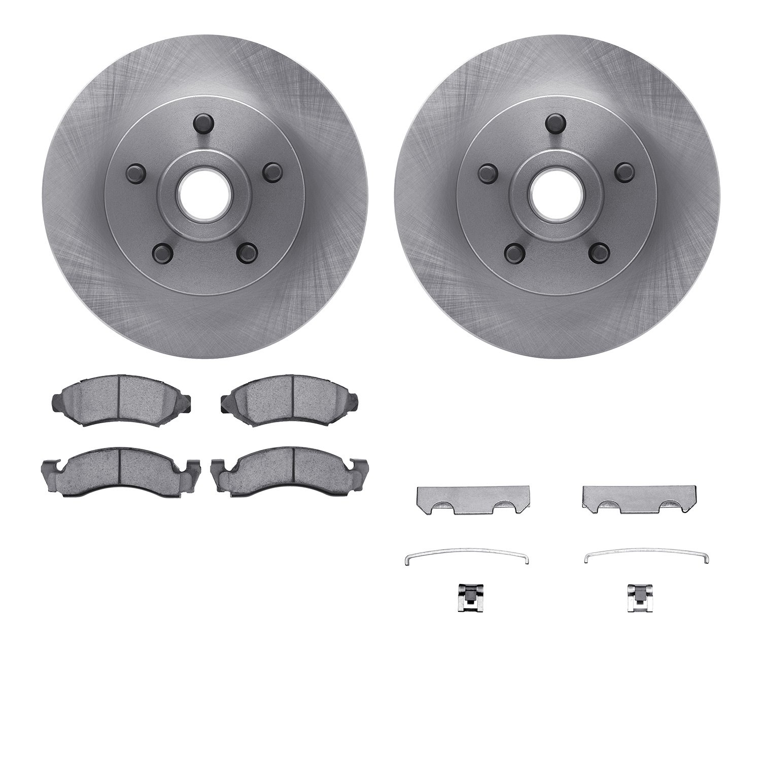 6512-56028 Brake Rotors w/5000 Advanced Brake Pads Kit with Hardware, 1972-1973 Ford/Lincoln/Mercury/Mazda, Position: Front