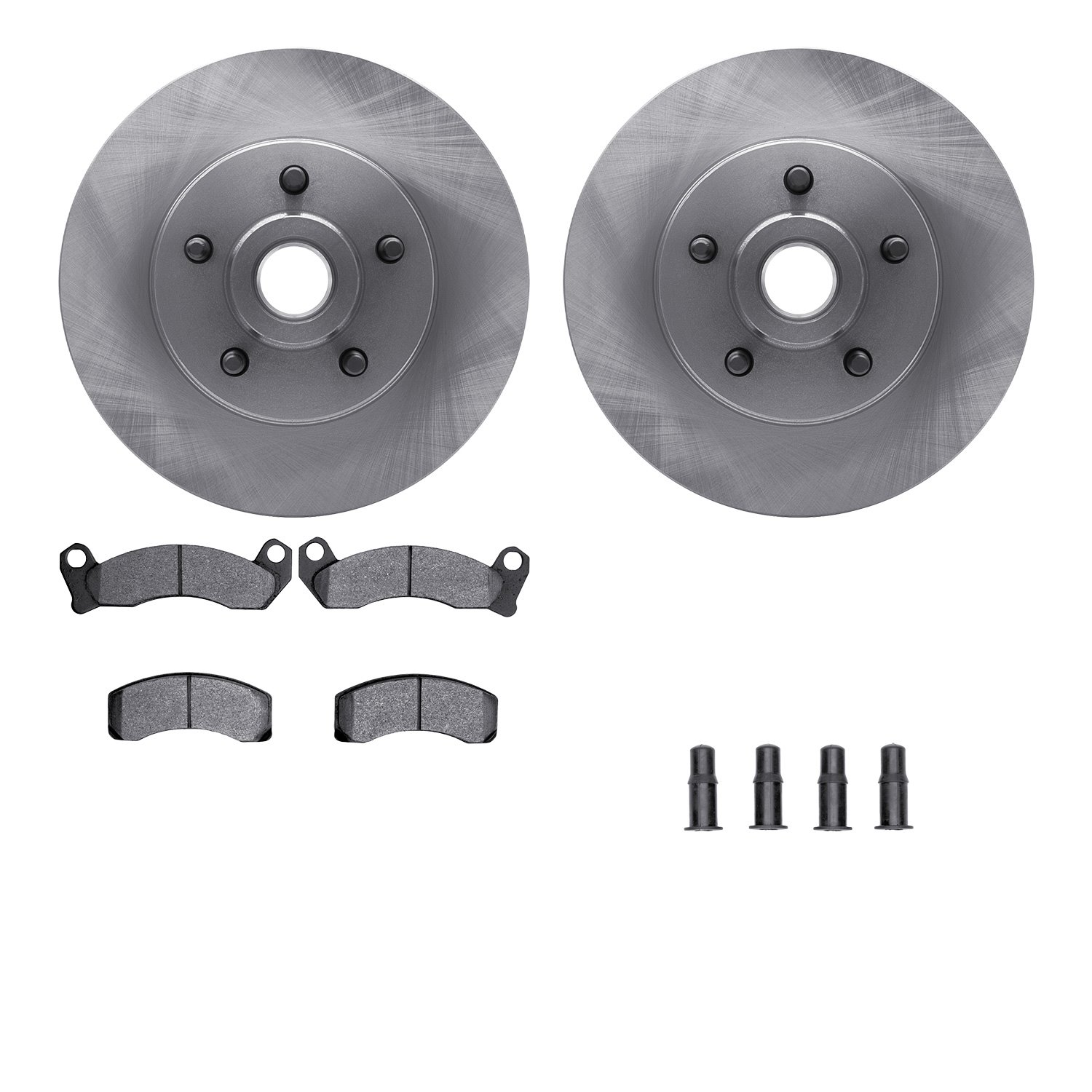 6512-56034 Brake Rotors w/5000 Advanced Brake Pads Kit with Hardware, 1981-1991 Ford/Lincoln/Mercury/Mazda, Position: Front
