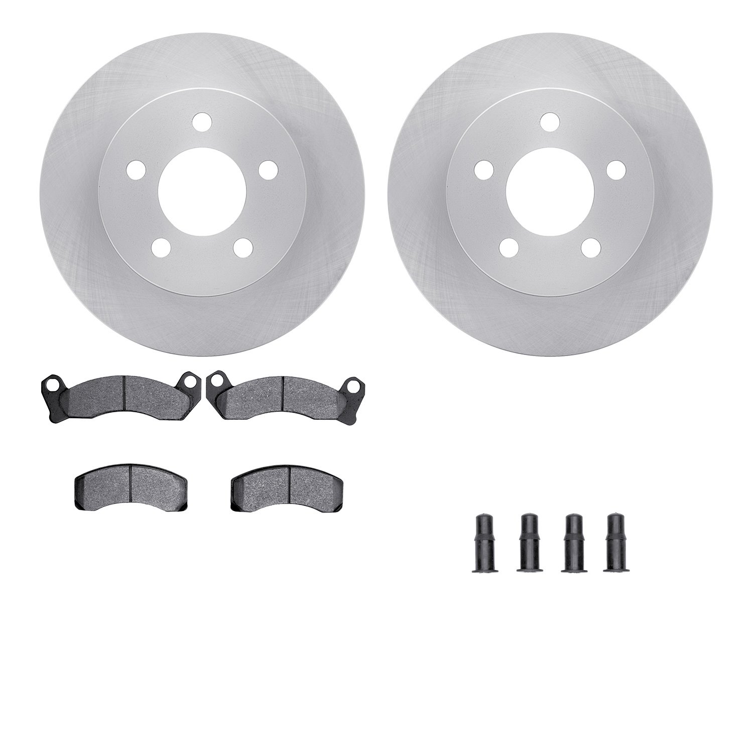 6512-56043 Brake Rotors w/5000 Advanced Brake Pads Kit with Hardware, 1991-1994 Ford/Lincoln/Mercury/Mazda, Position: Front