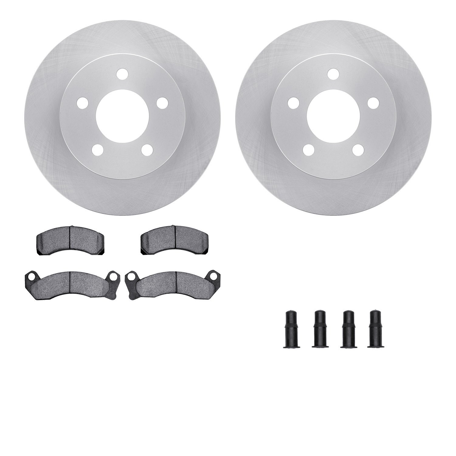 6512-56044 Brake Rotors w/5000 Advanced Brake Pads Kit with Hardware, 1991-1994 Ford/Lincoln/Mercury/Mazda, Position: Front
