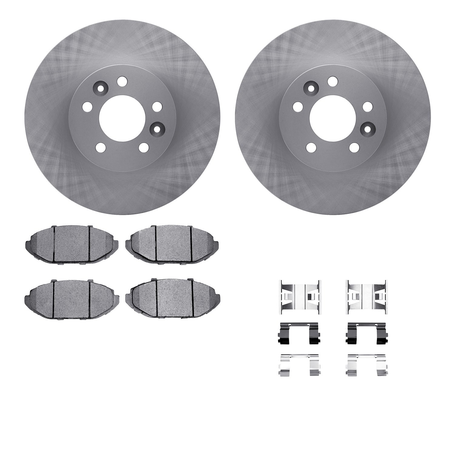 6512-56088 Brake Rotors w/5000 Advanced Brake Pads Kit with Hardware, 1998-2002 Ford/Lincoln/Mercury/Mazda, Position: Front