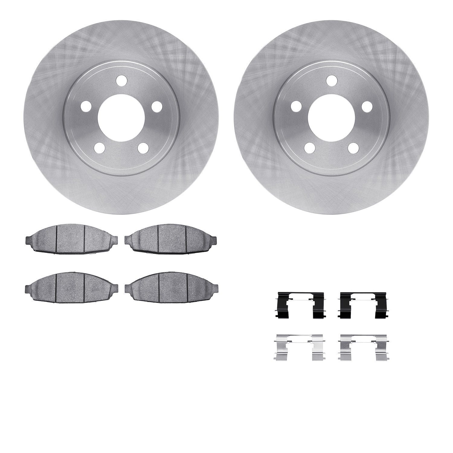 6512-56110 Brake Rotors w/5000 Advanced Brake Pads Kit with Hardware, 2003-2011 Ford/Lincoln/Mercury/Mazda, Position: Front